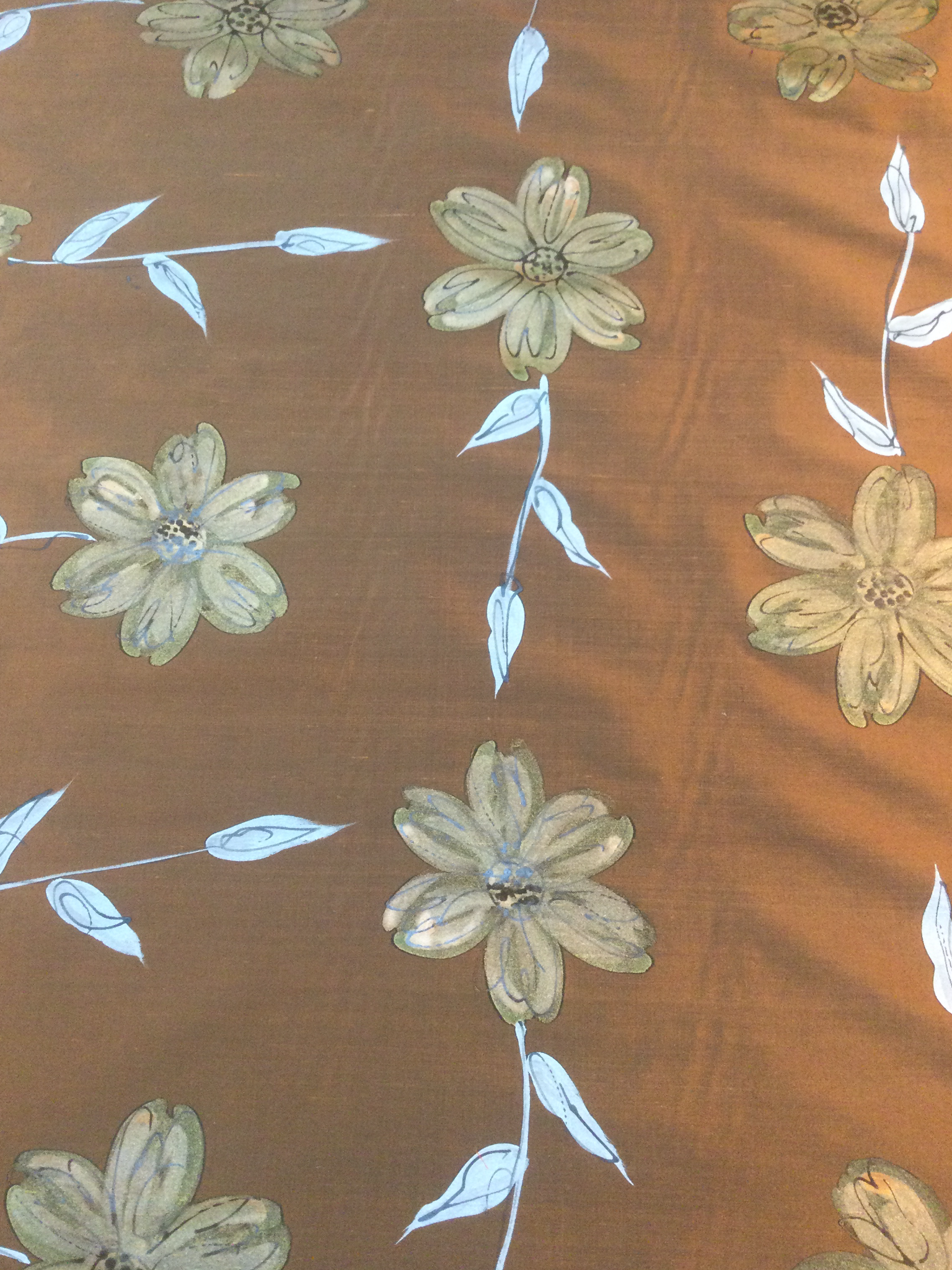Hand-Painted Silk Shantung