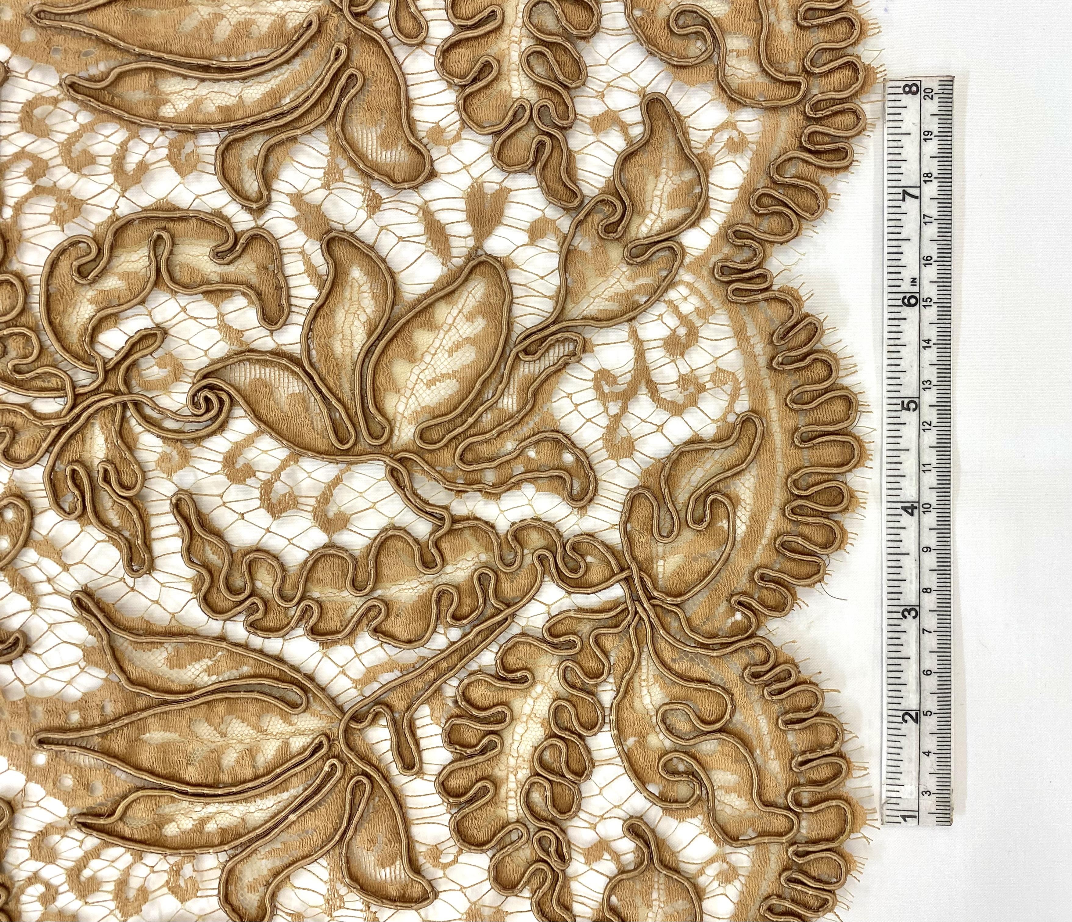 French Soutaché Lace in Camel.