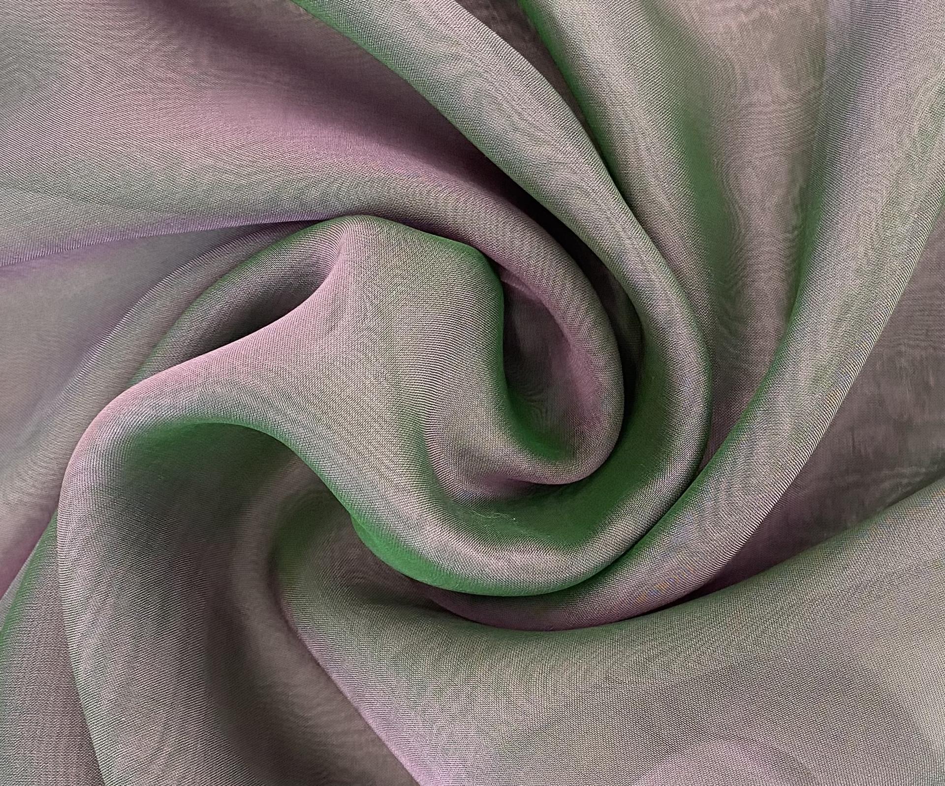 IRIDESCENT PURE SILK CHIFFON