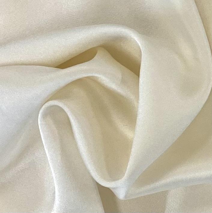 Stretch Silk Crepe Satin in Silk White