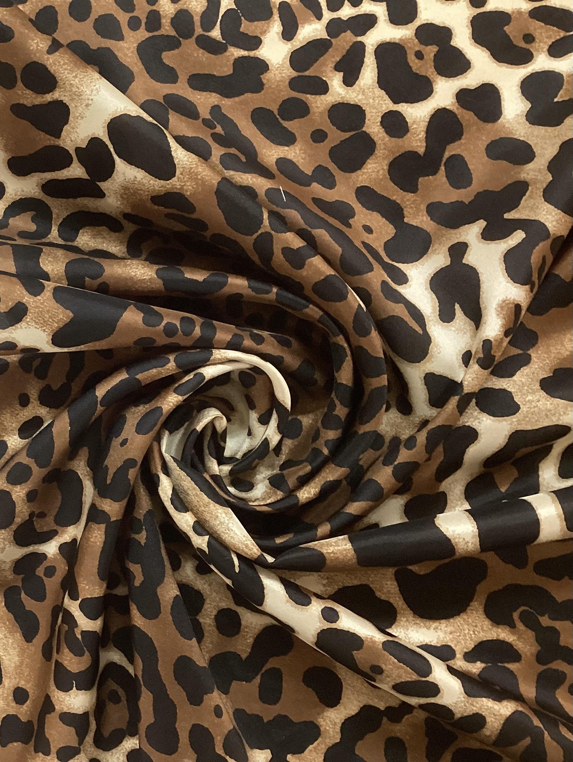 100% Silk Heavy Habutai In Leopard Printed