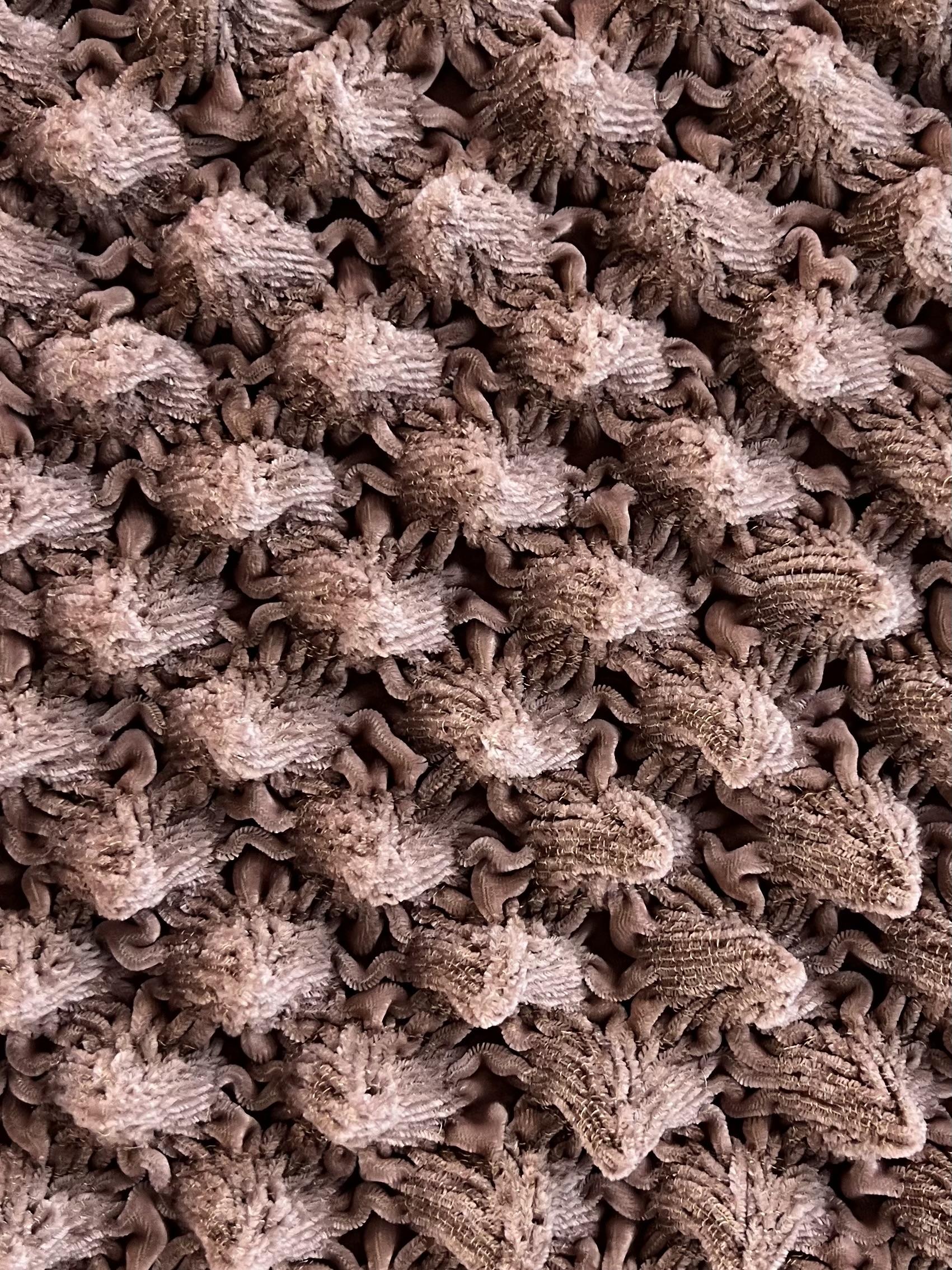 French Novelty Dimensional Cone-Shaped Velvet in Dusty Rose