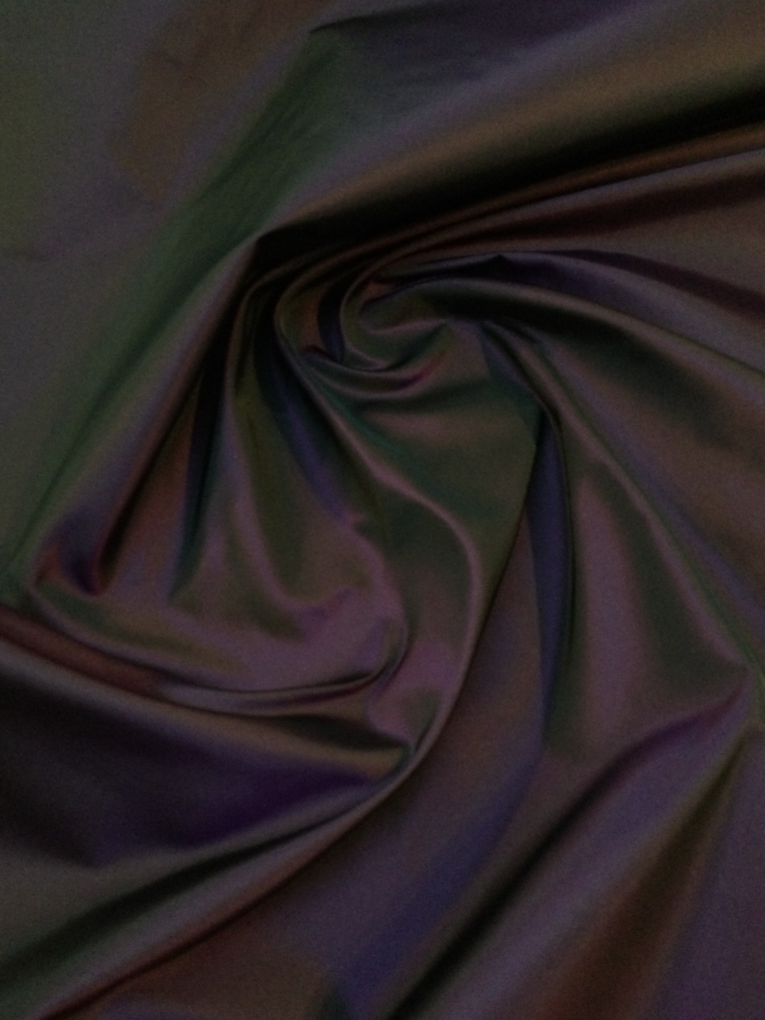 Iridescent Pure Silk Peau d'Ange in Black and Fuchsia