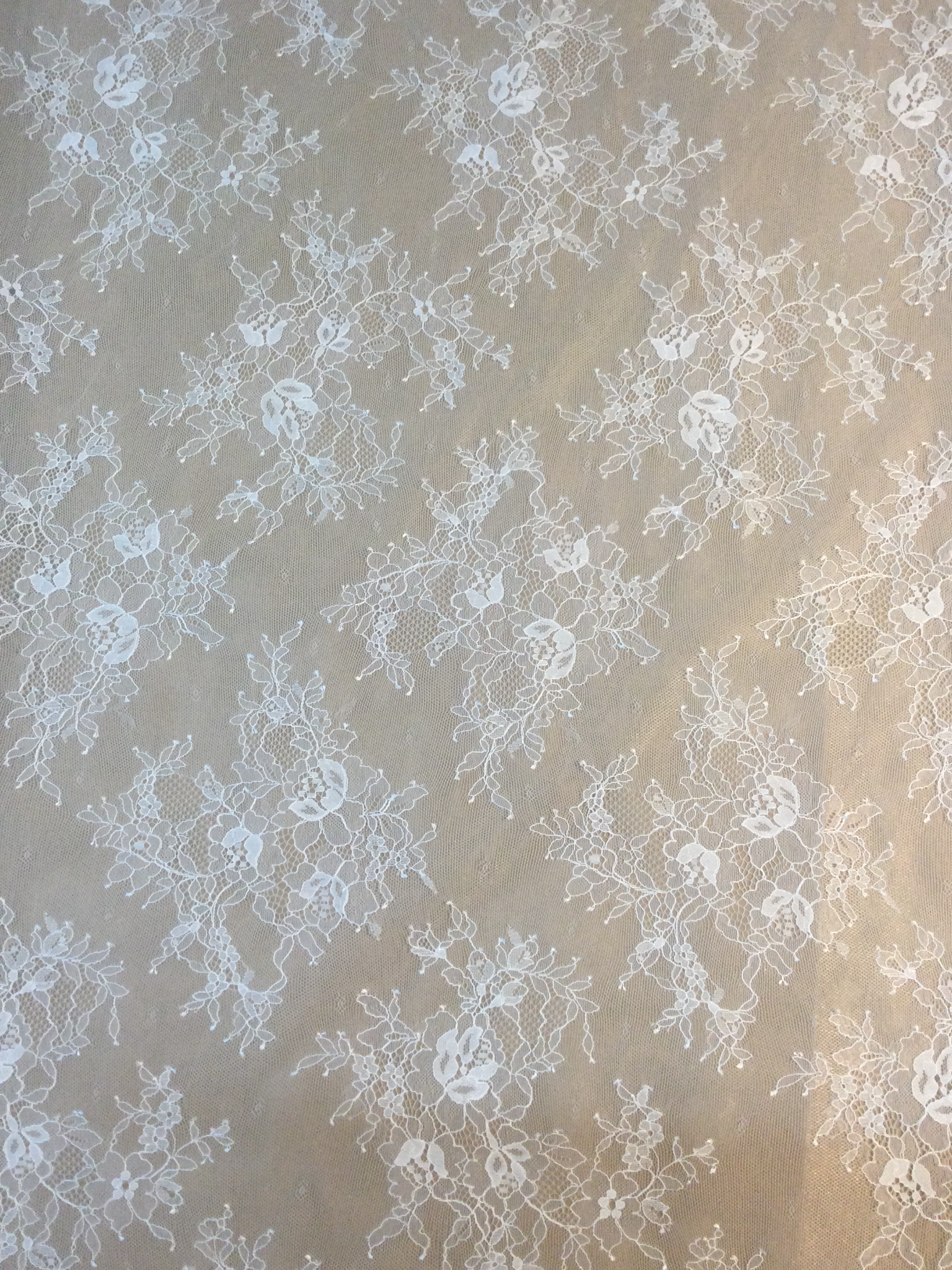 Chantelle Lace in White with Double Scallop