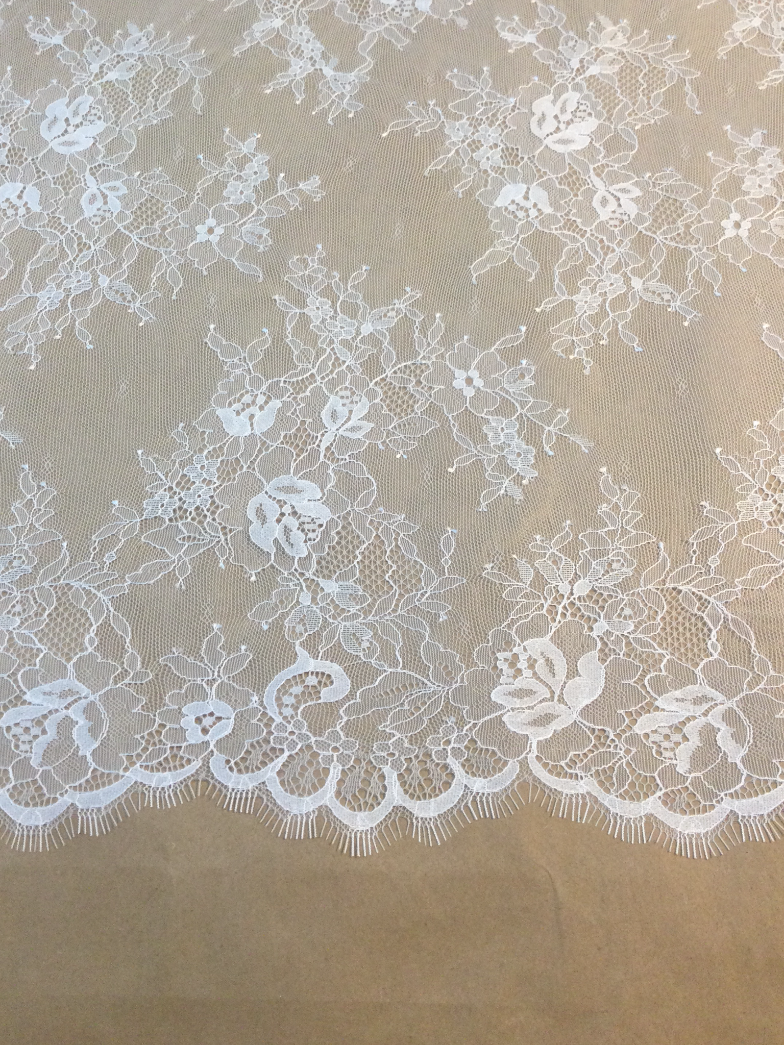 Chantelle Lace in White with Double Scallop