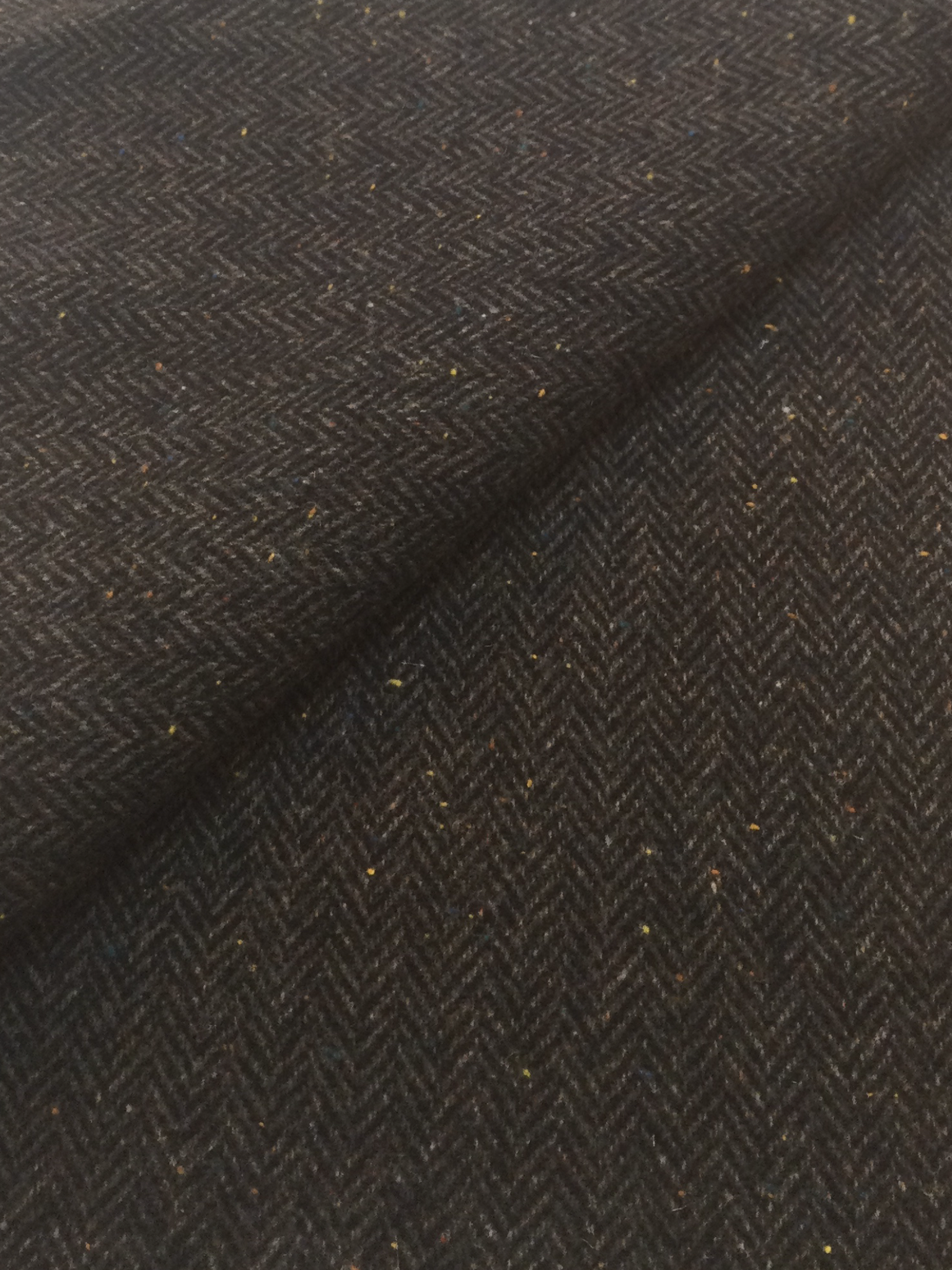 Scottish Wool Herringbone Harris Tweed in Taupe Brown