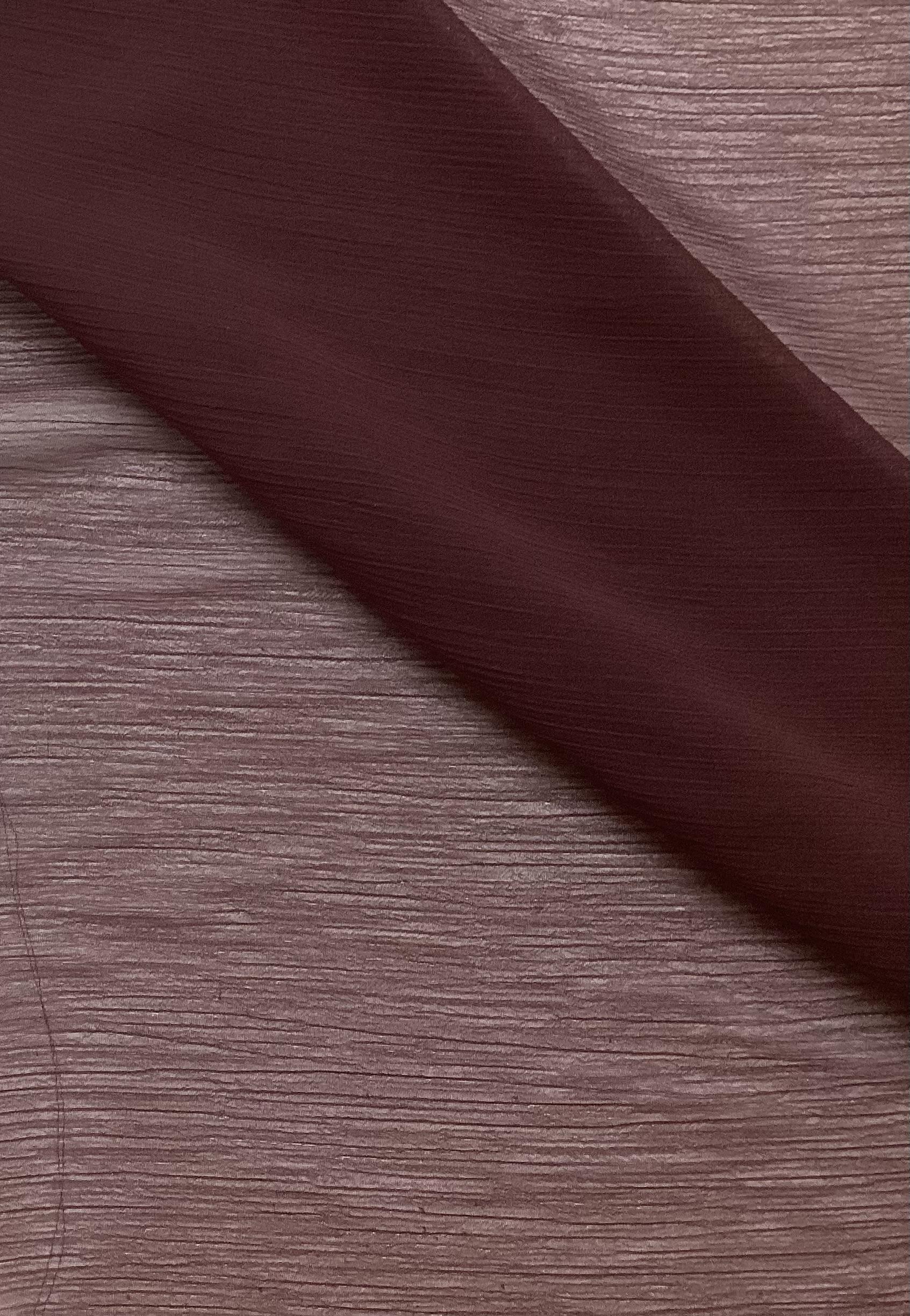 100% Polyester Crinkle Chiffon in Plum