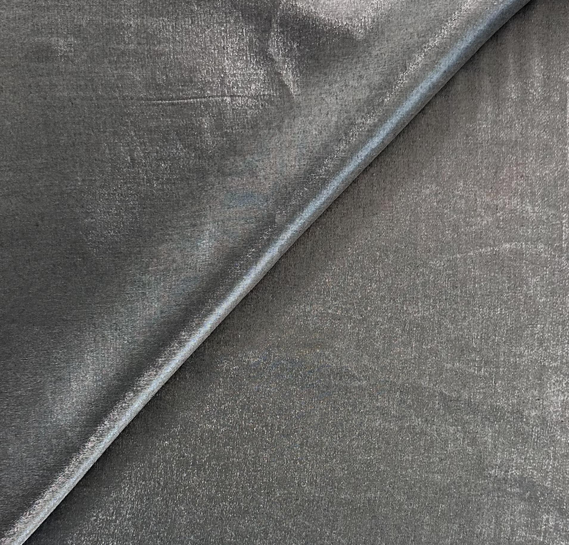 Viscose Rayon Blend Iridescent Charmeuse in Charcoal