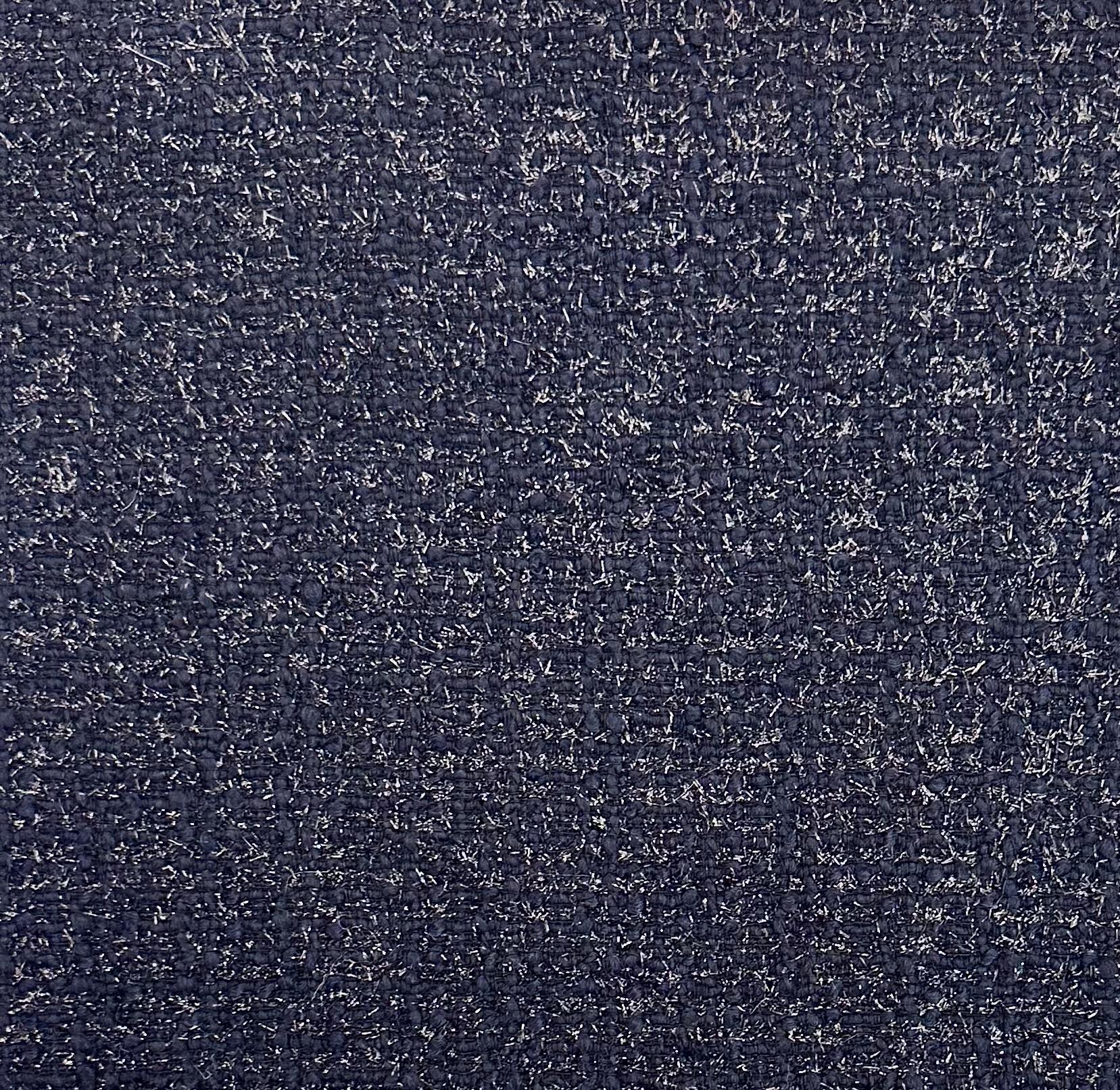 Italian Wool Nylon Lurex Tweed in Blu Navy