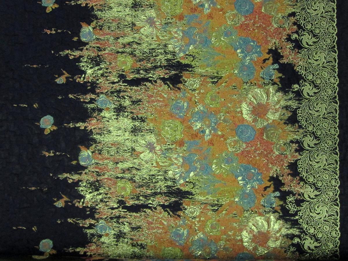 Metallic Silk Blend Organza Cloqué0