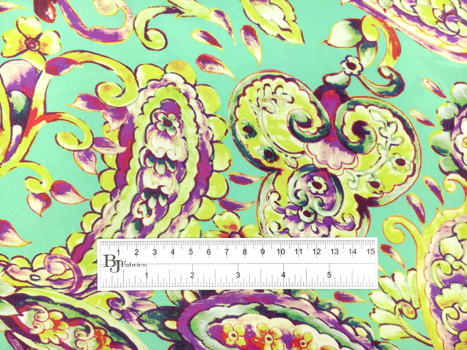 Printed Silk Jacquard with Italian Tile Paisley1