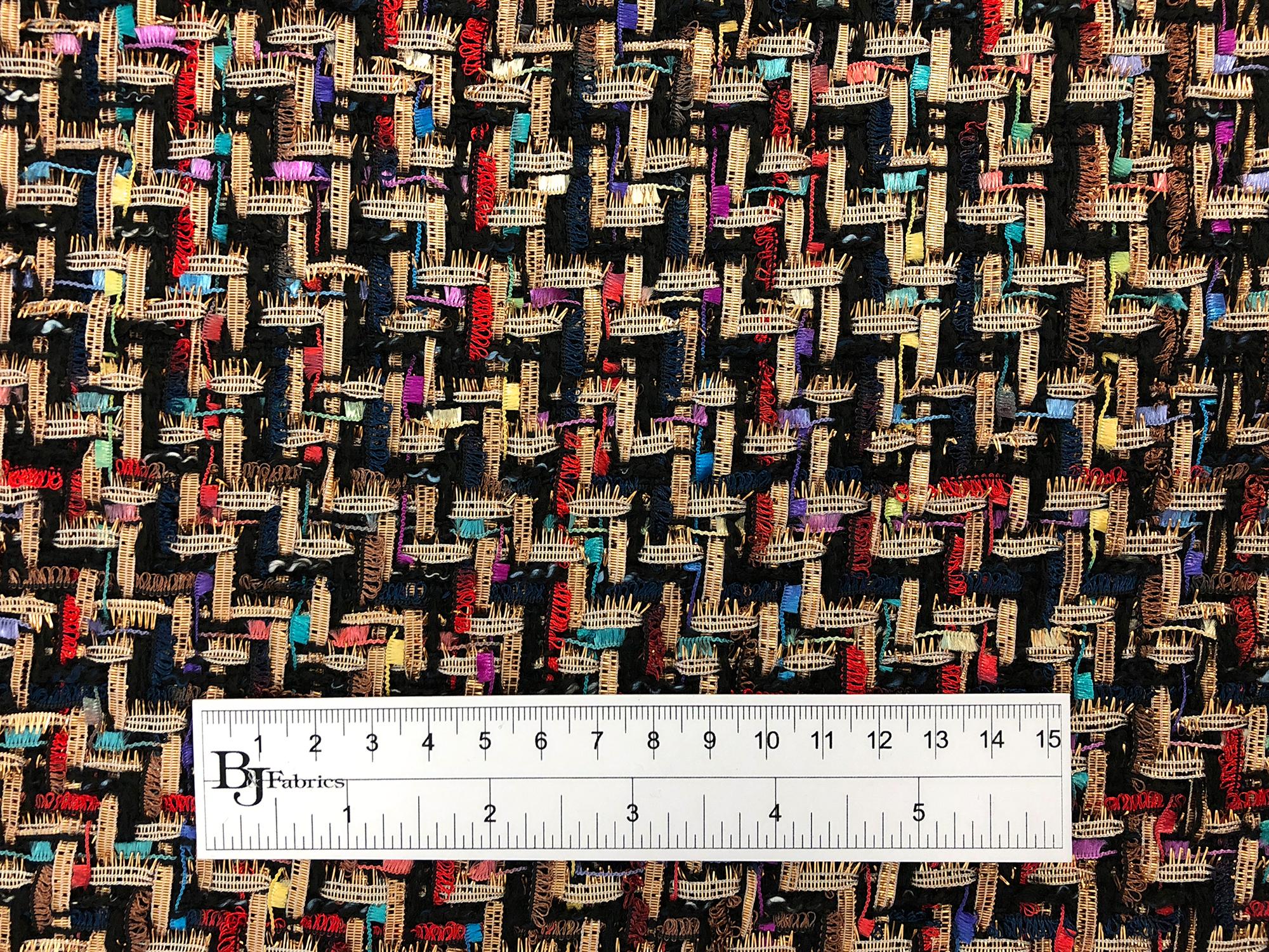 Metallic Poly Tweed in Multi Over Black3