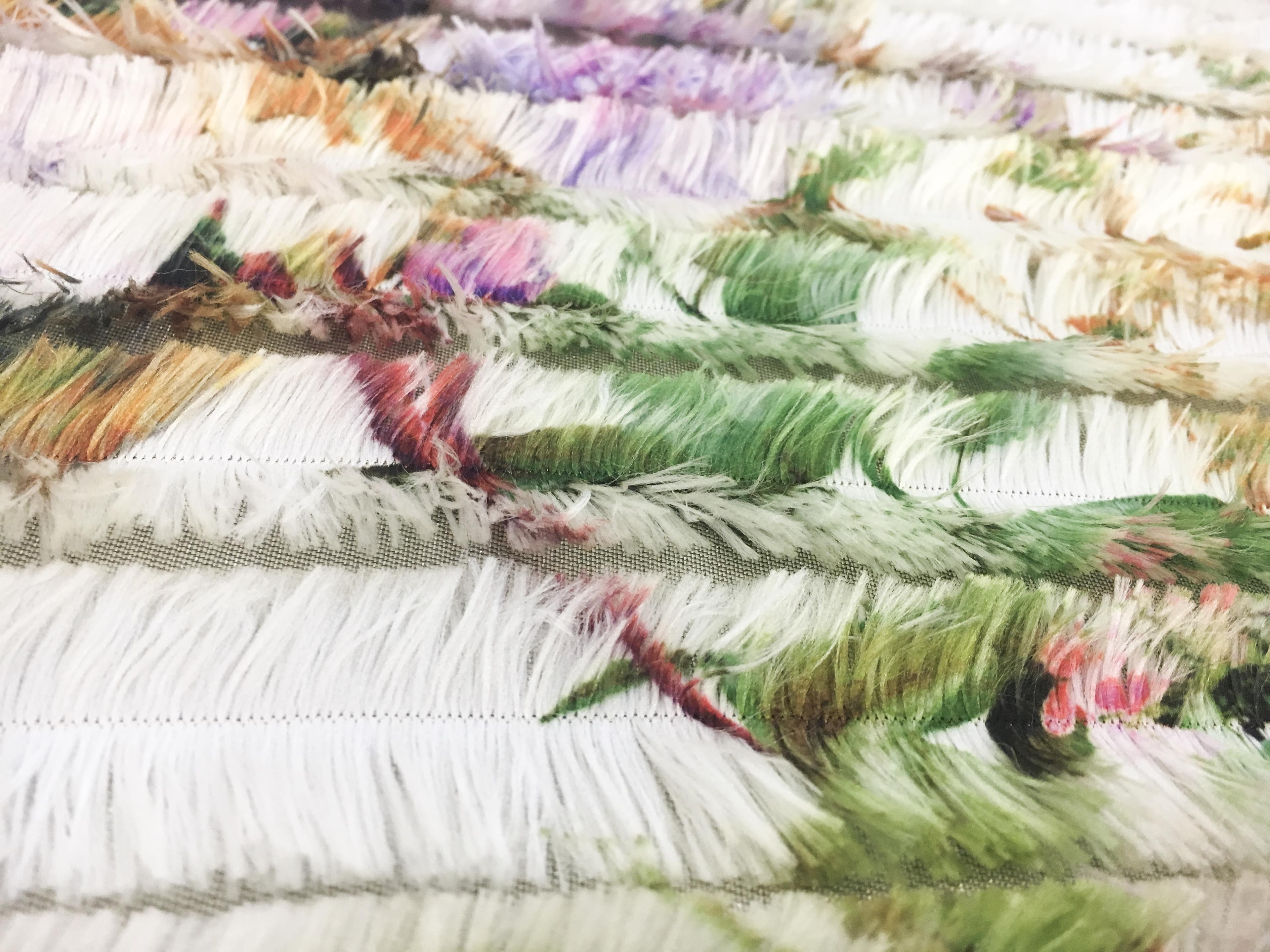 Metallic Lightweight Satin with Floral Printed Eyelashes2