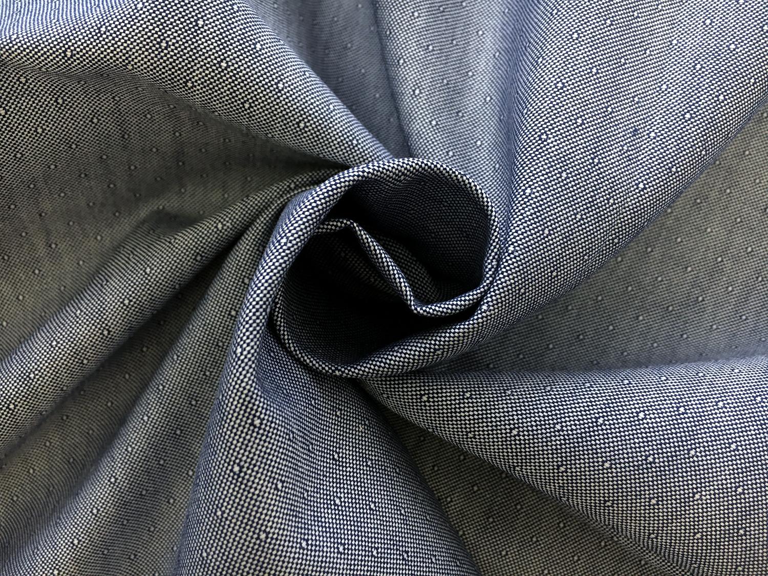 Cotton Oxford Dobby Shirting in Navy1