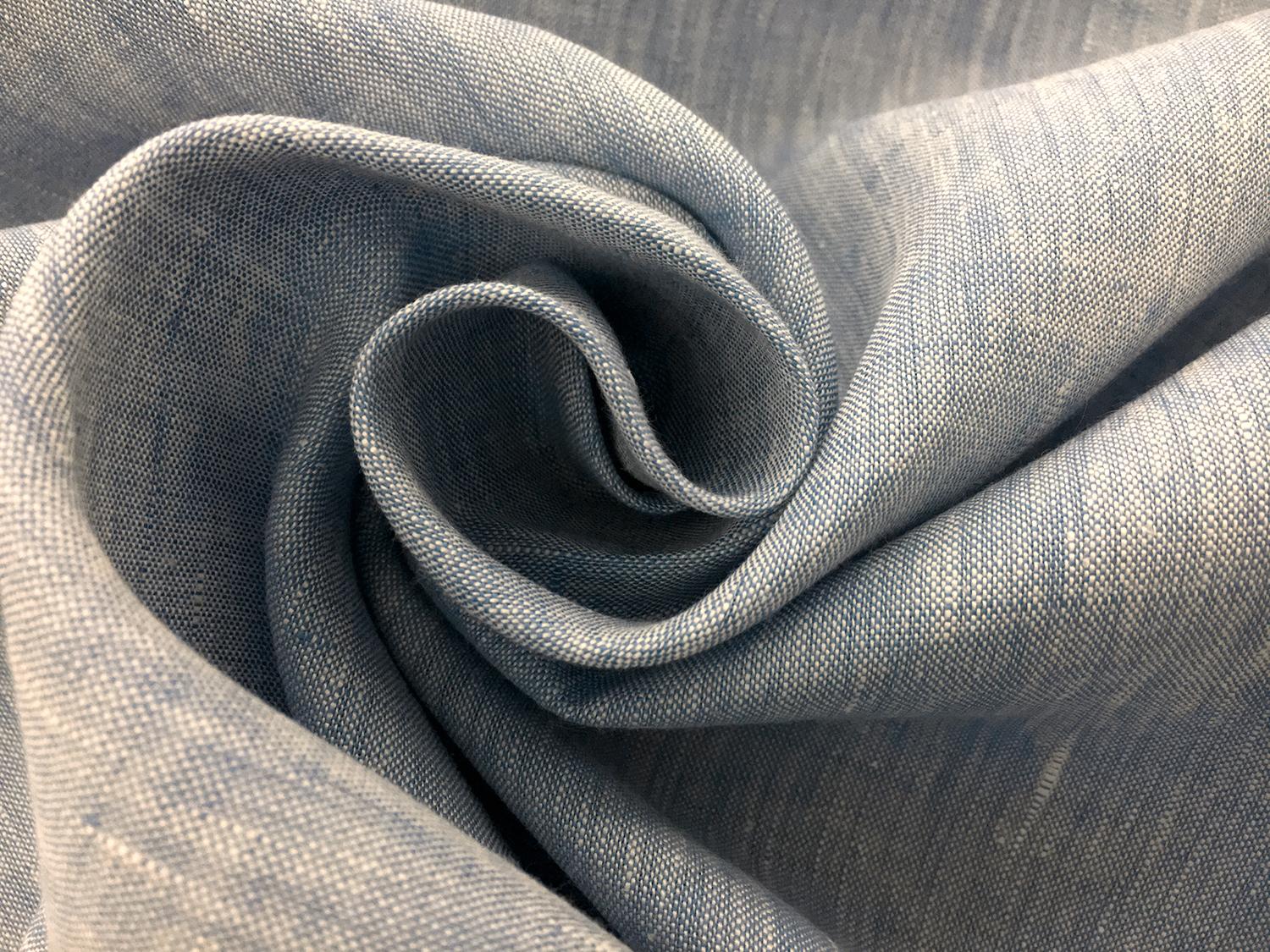 Two Toned Lightweight Linen in Light Blue White1