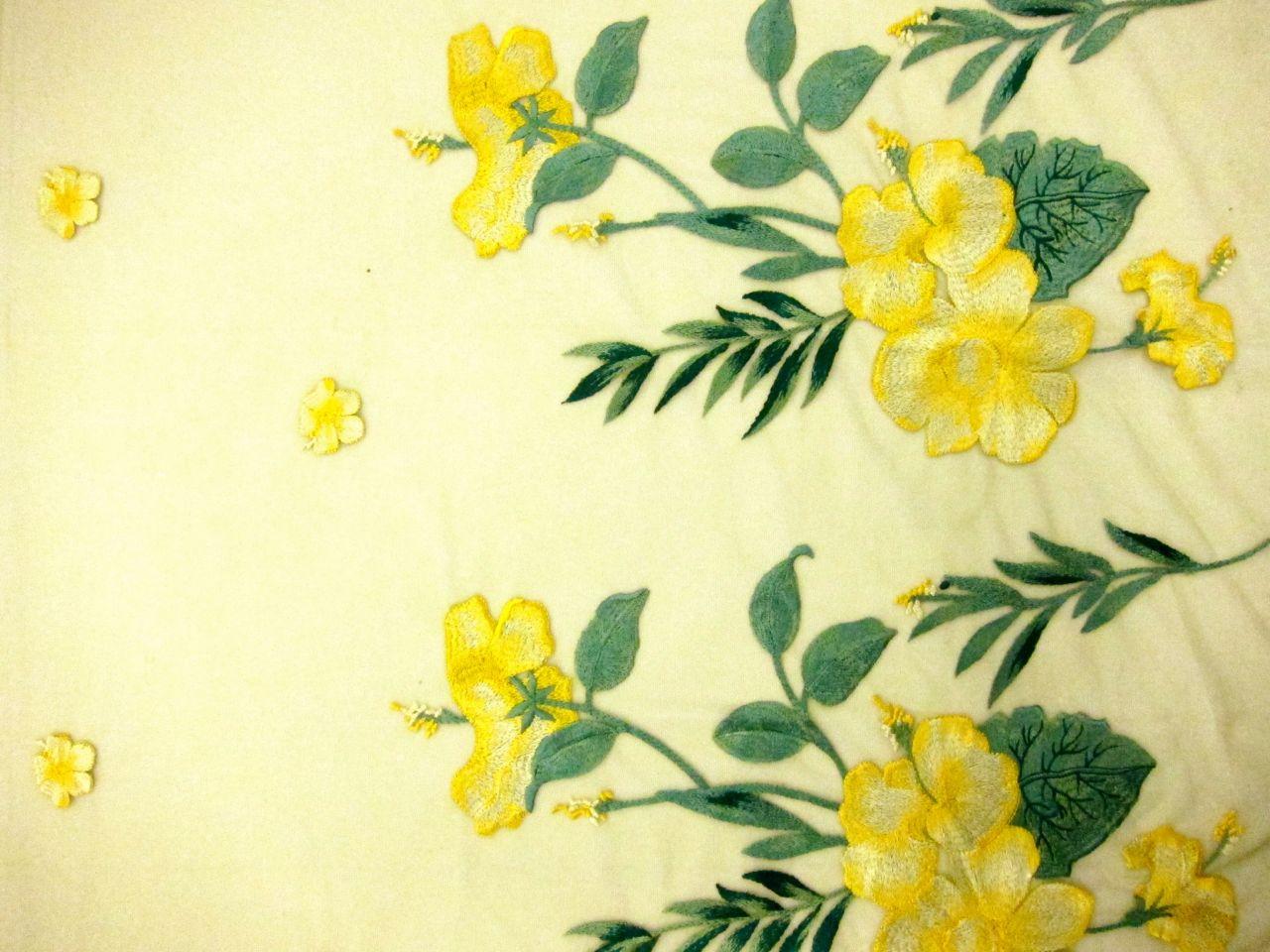 Embroidered Floral Border Illusion0