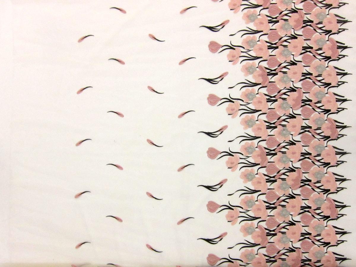 3D Flowers on Embroidered Tulle0