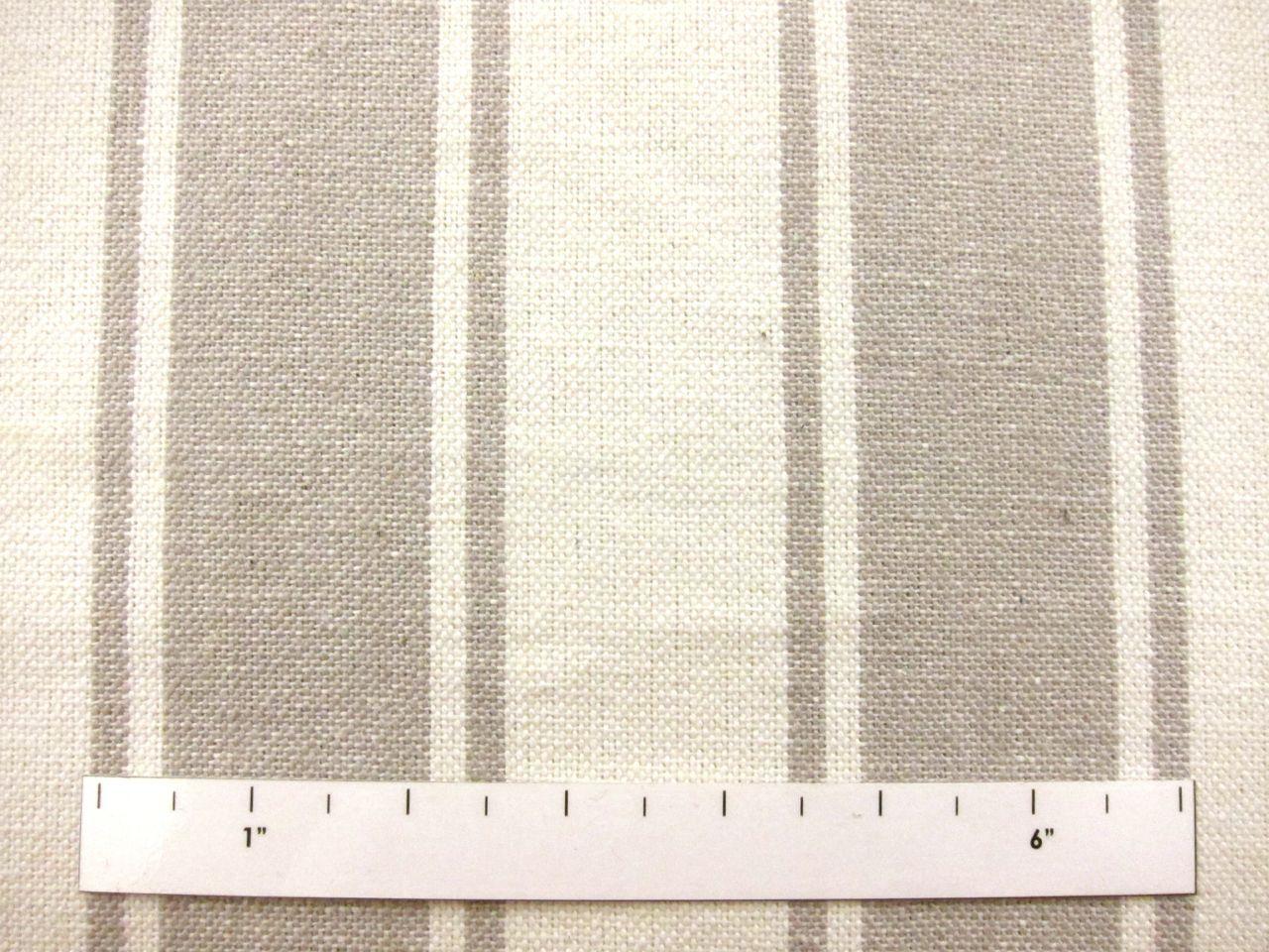 Cotton Upholstery 2.75" Stripe In Pewter and White0