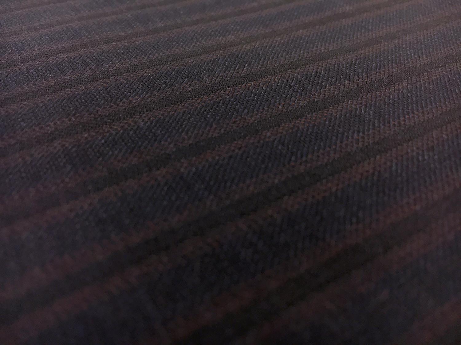 Italian Wool 140s Striped Suiting in Navy0