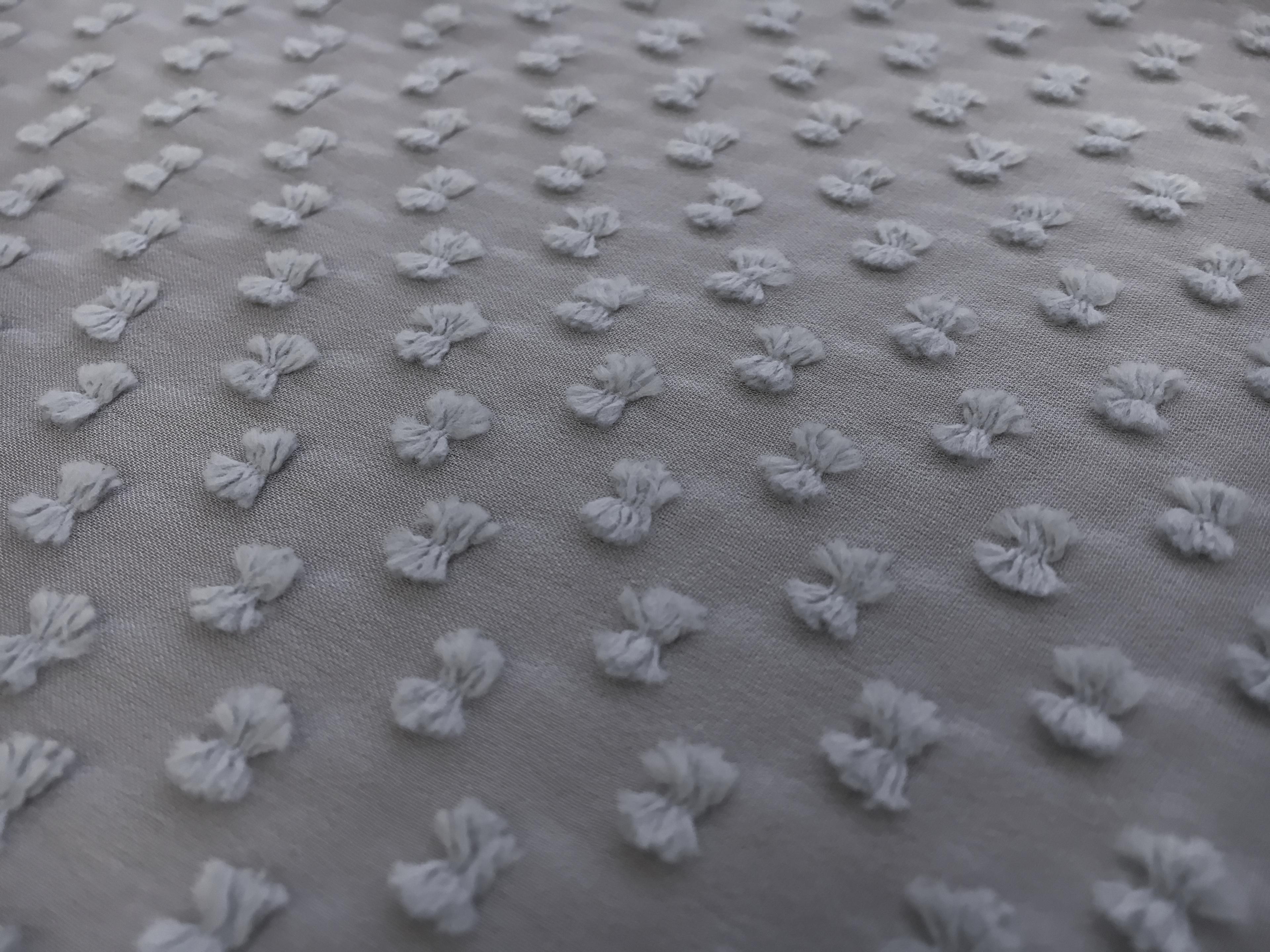 Silk and Cotton Swiss Dot Chiffon in Grey0