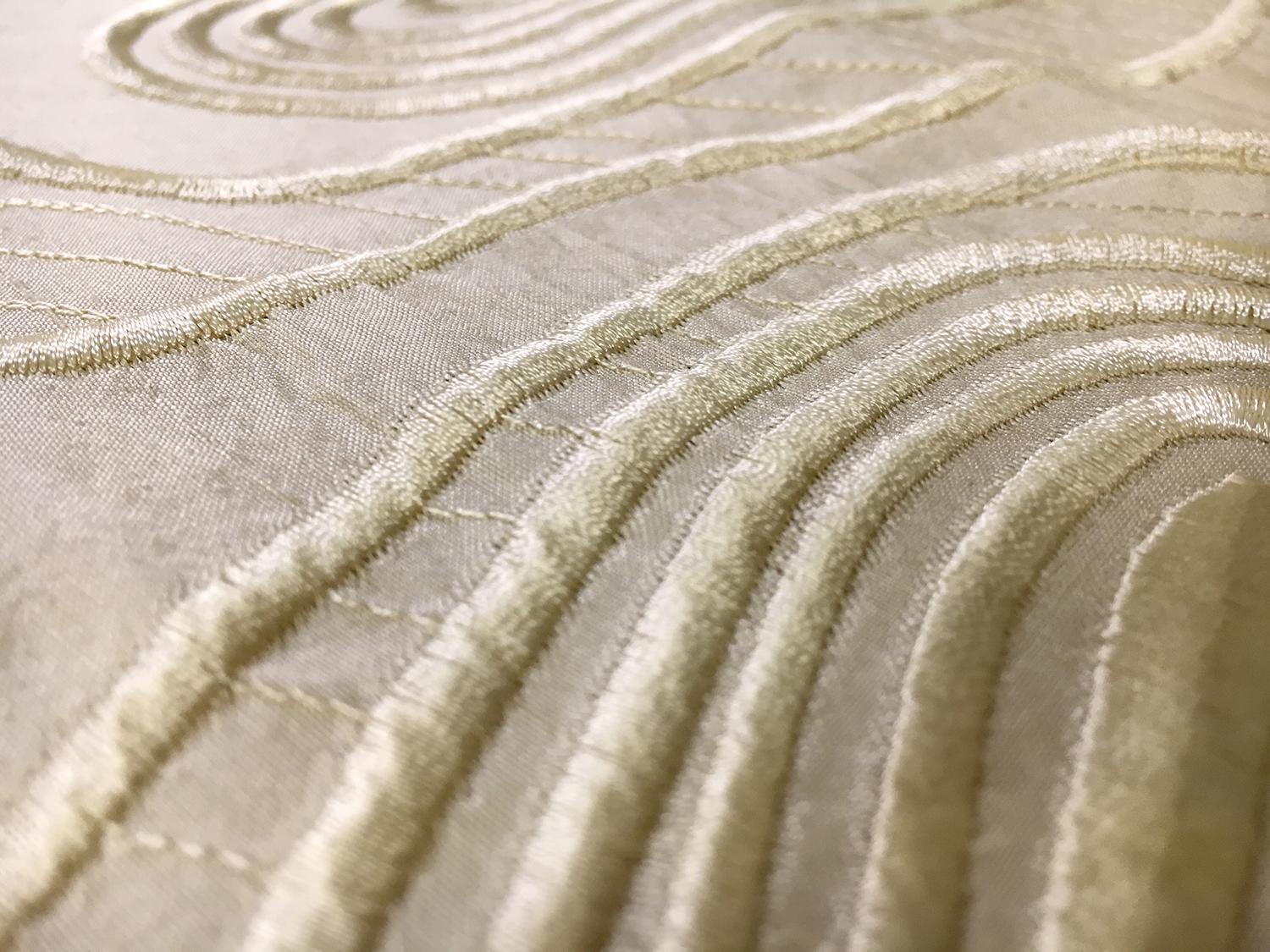 Silk Shantung with Embroidered Swirls2