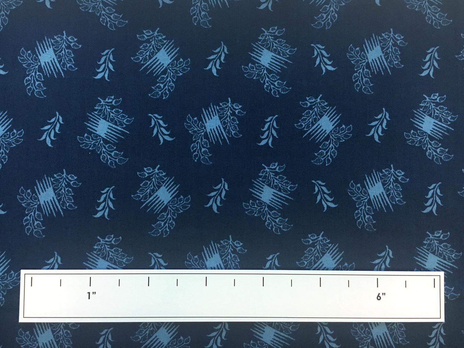 Cotton Broadcloth Decorative Leaves Print2