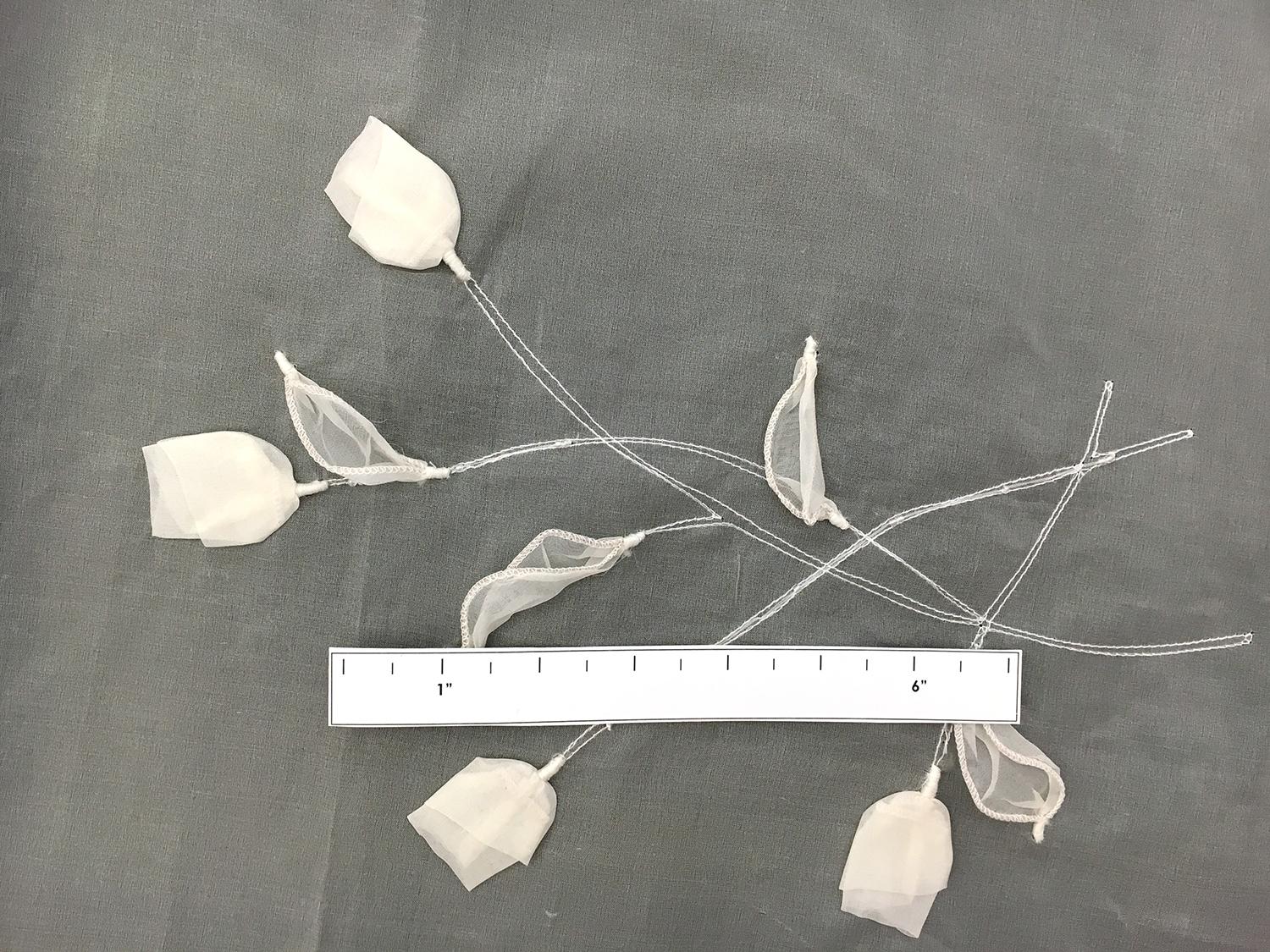 Silk Organza with Appliqued Tulips2