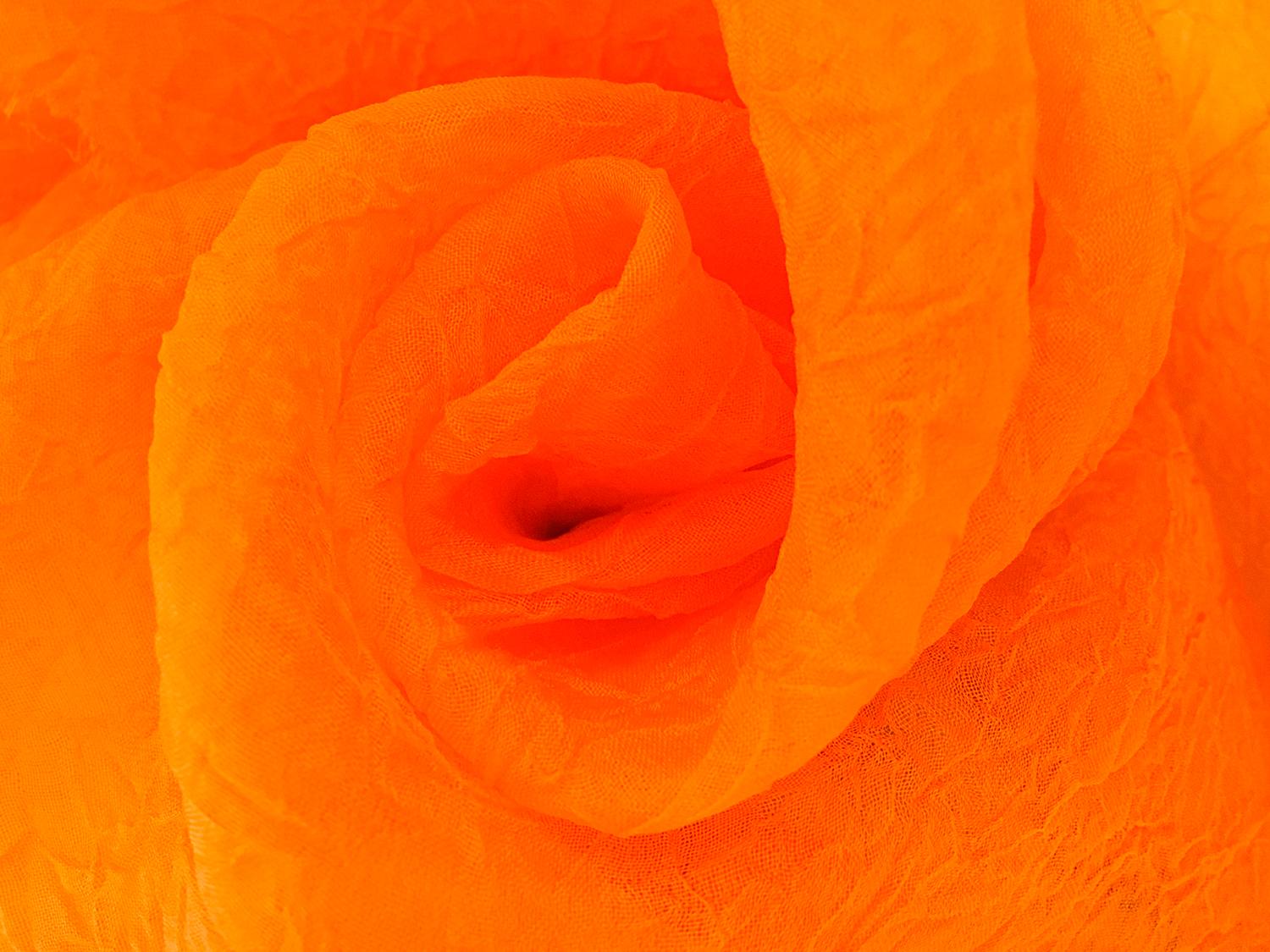 Crushed Silk Organza in Neon Orange0