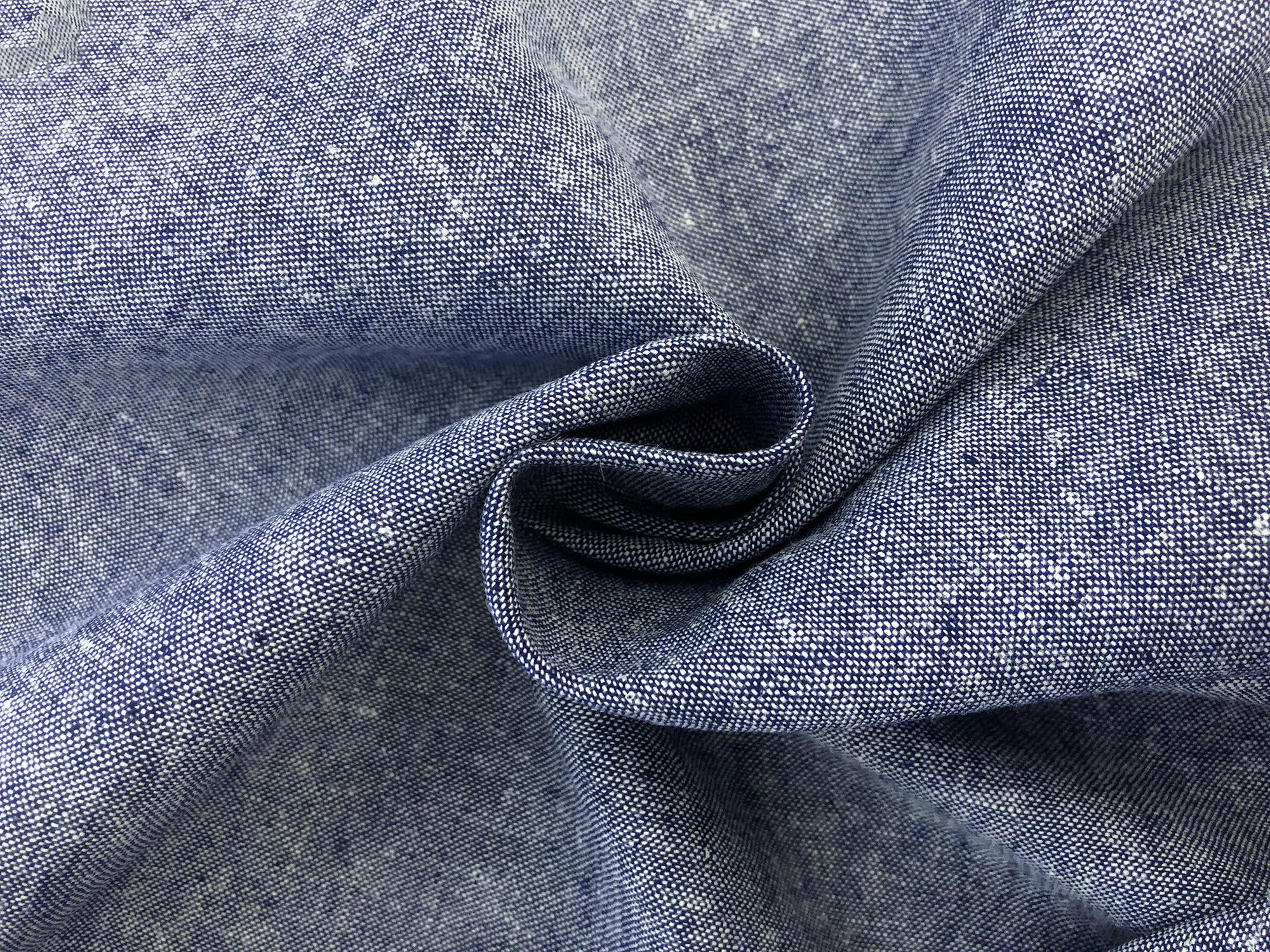 Yarn Dyed Linen Cotton Blend in Denim1