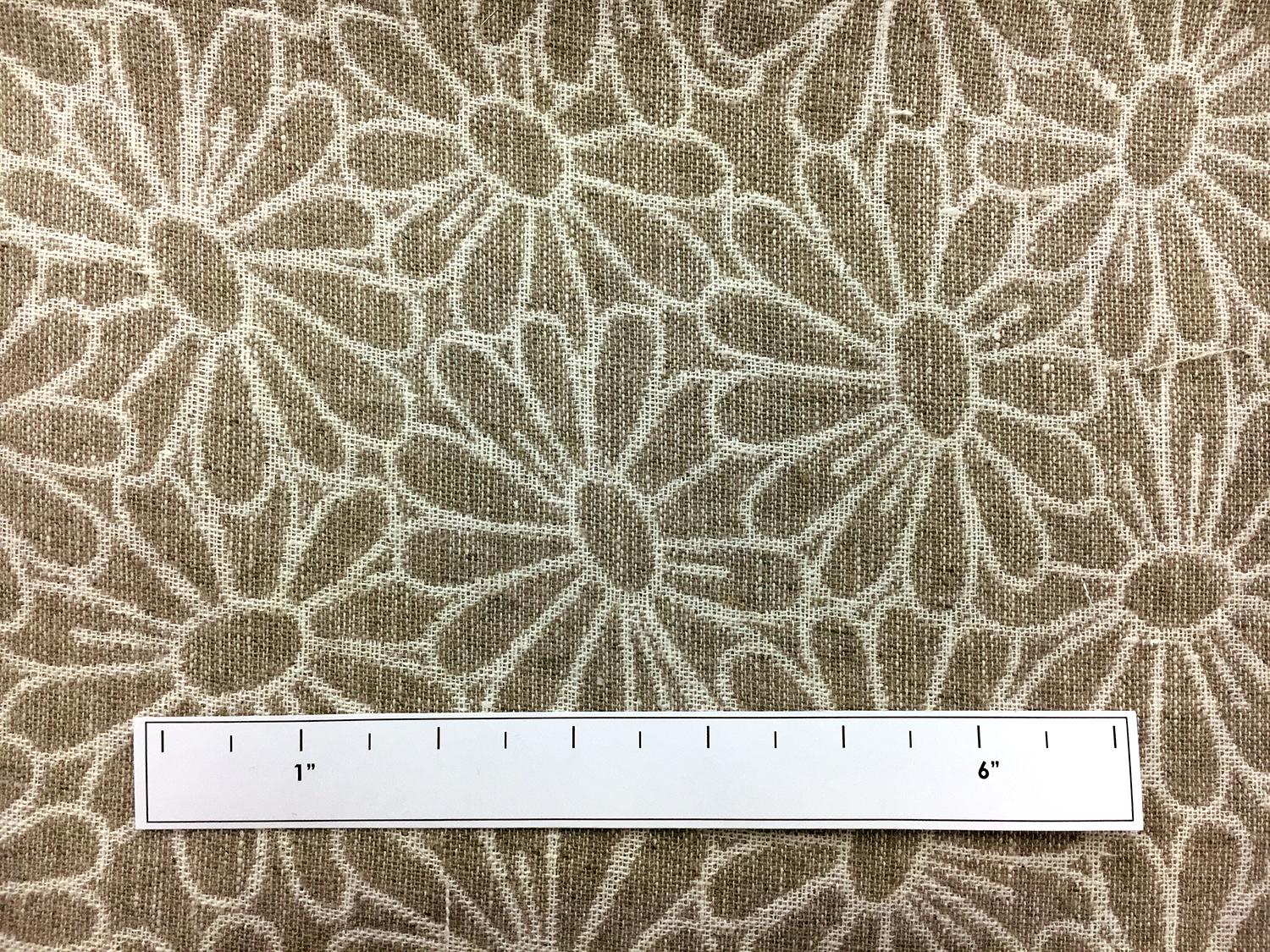 Doubleface Upholstery Linen Daisies Damask2