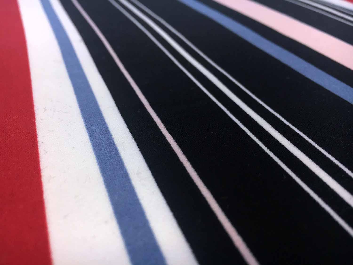 Poly Georgette Bar Code Stripe Print2