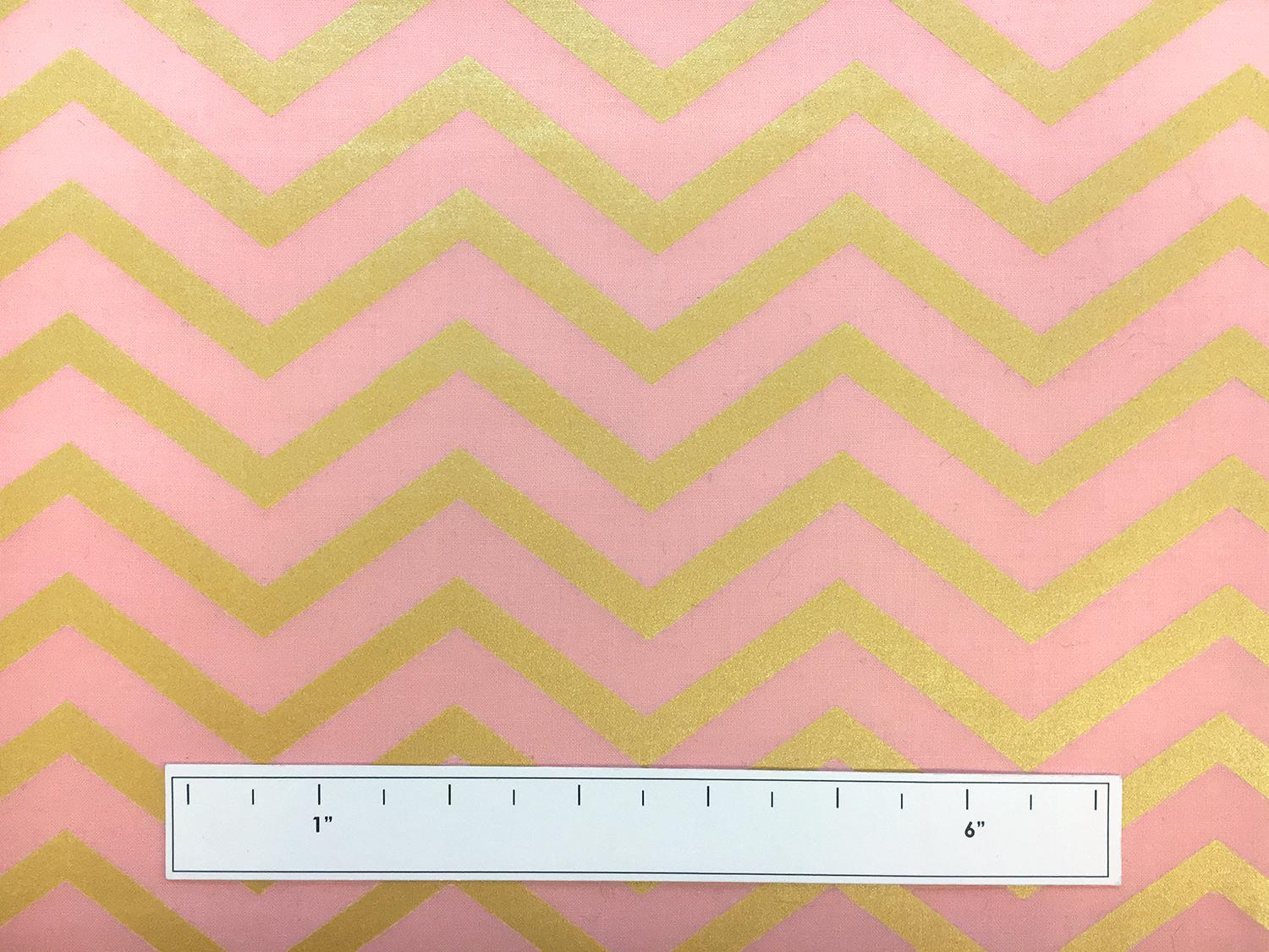 Cotton Broadcloth Metallic Zigzag Print3