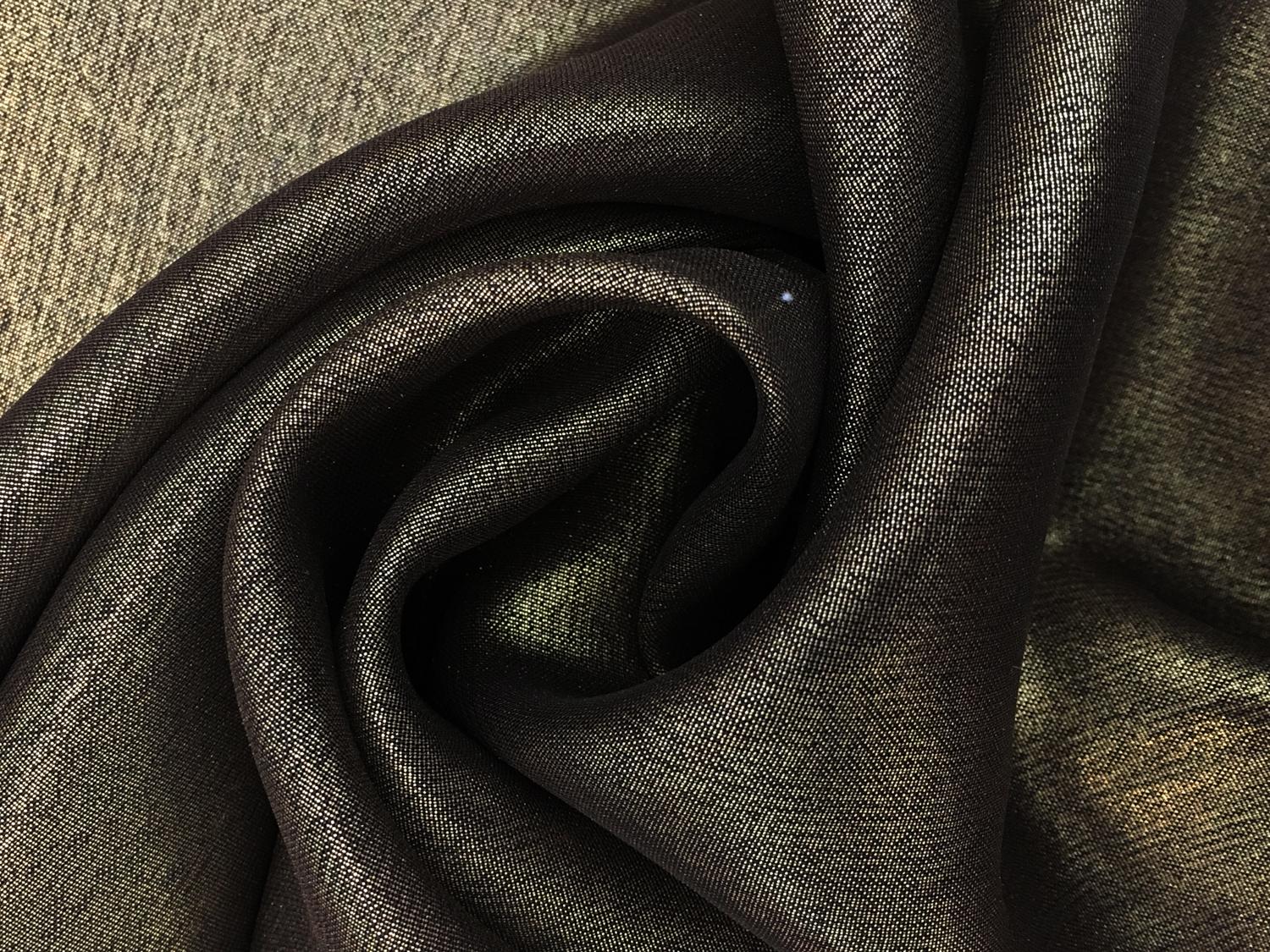 Microfiber Gold Metallic Chiffon in Espresso0
