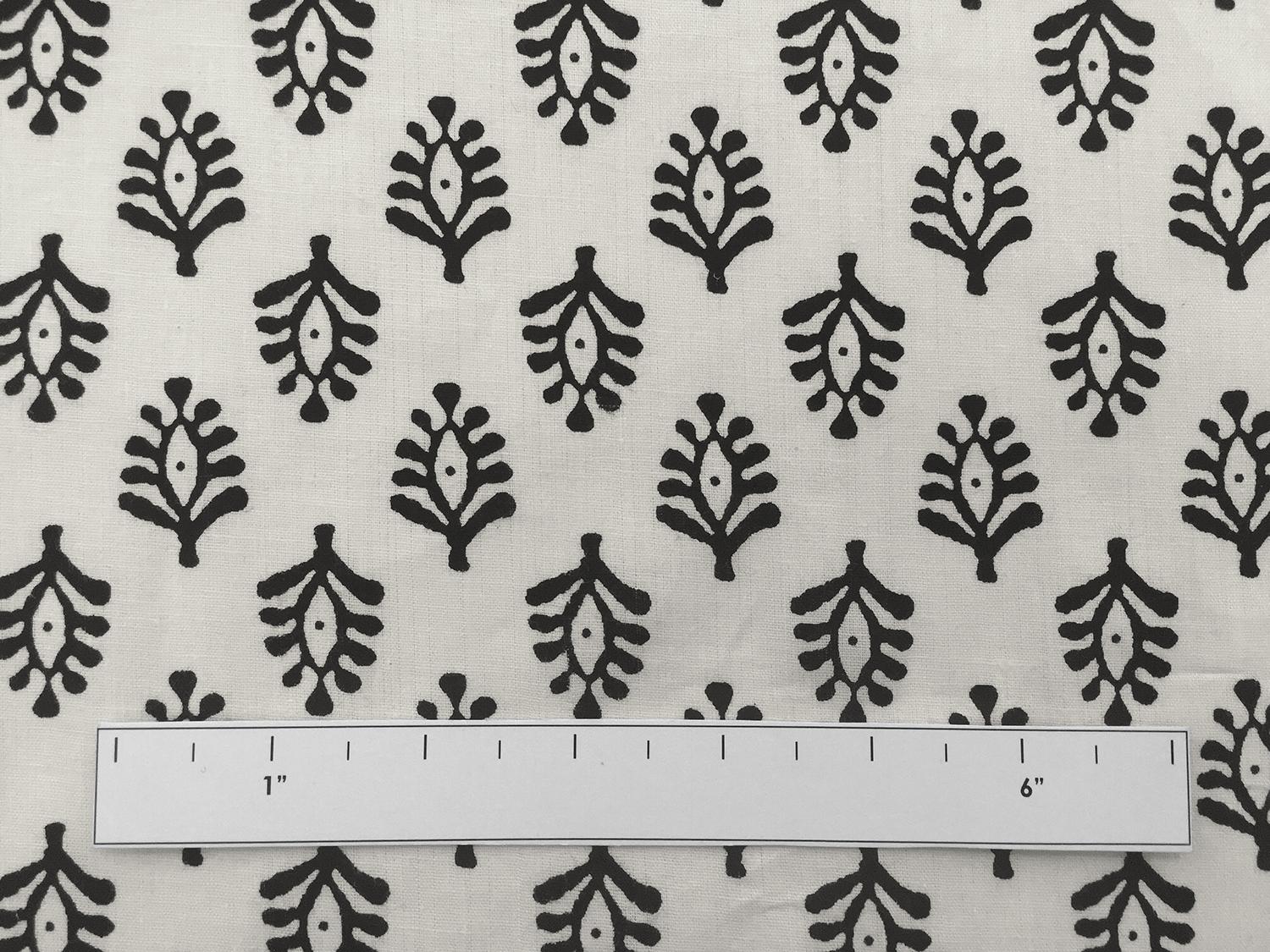Cotton Lawn Black & White Leaf Eye Print 1