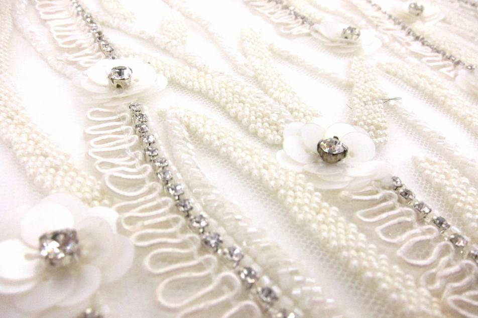 Degrade Hand Beaded ReEmbroidered Tulle0