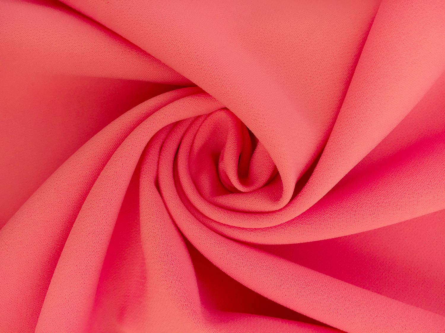 Polyester Stretch Crepe in Bright Papaya0