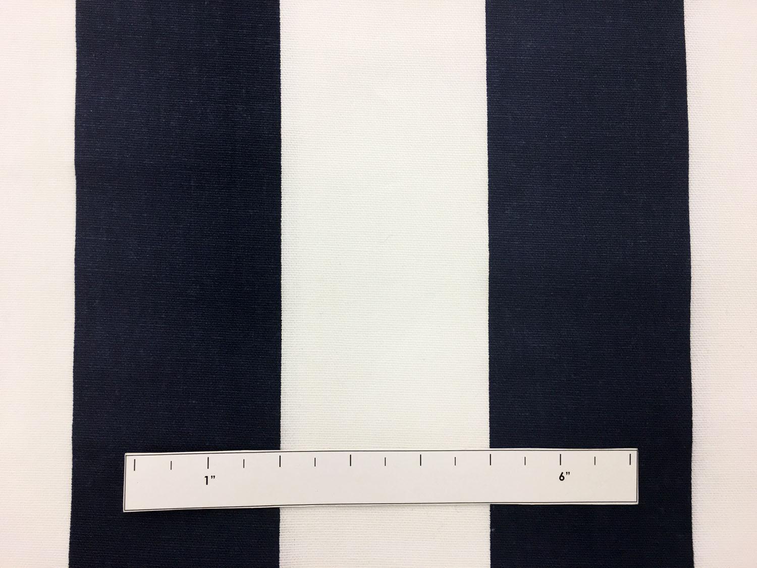 Cotton Canvas 3" Stripe In Navy And White1