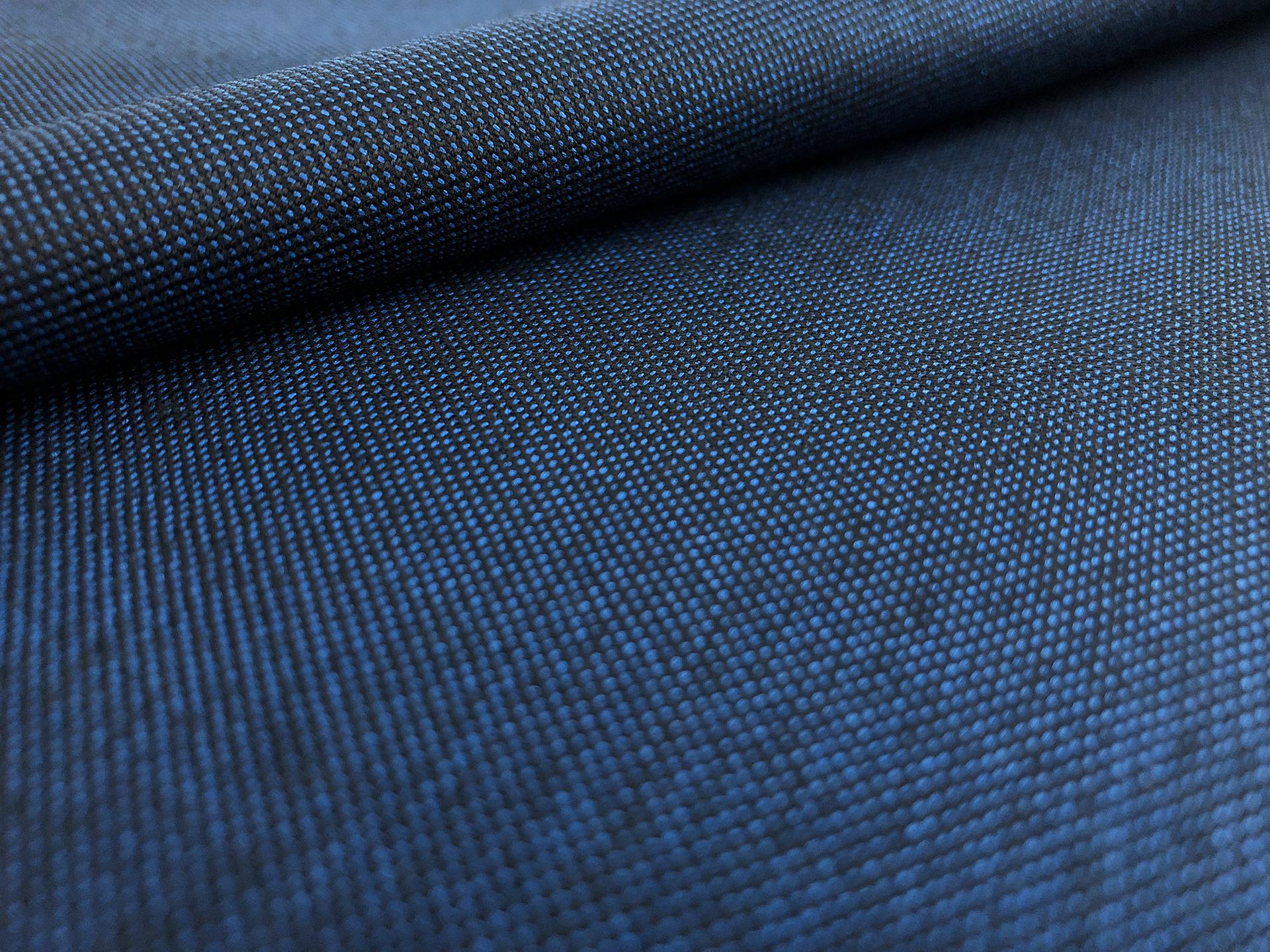 Wool Silk Blend Sharkskin Suiting in Oxford Blue0