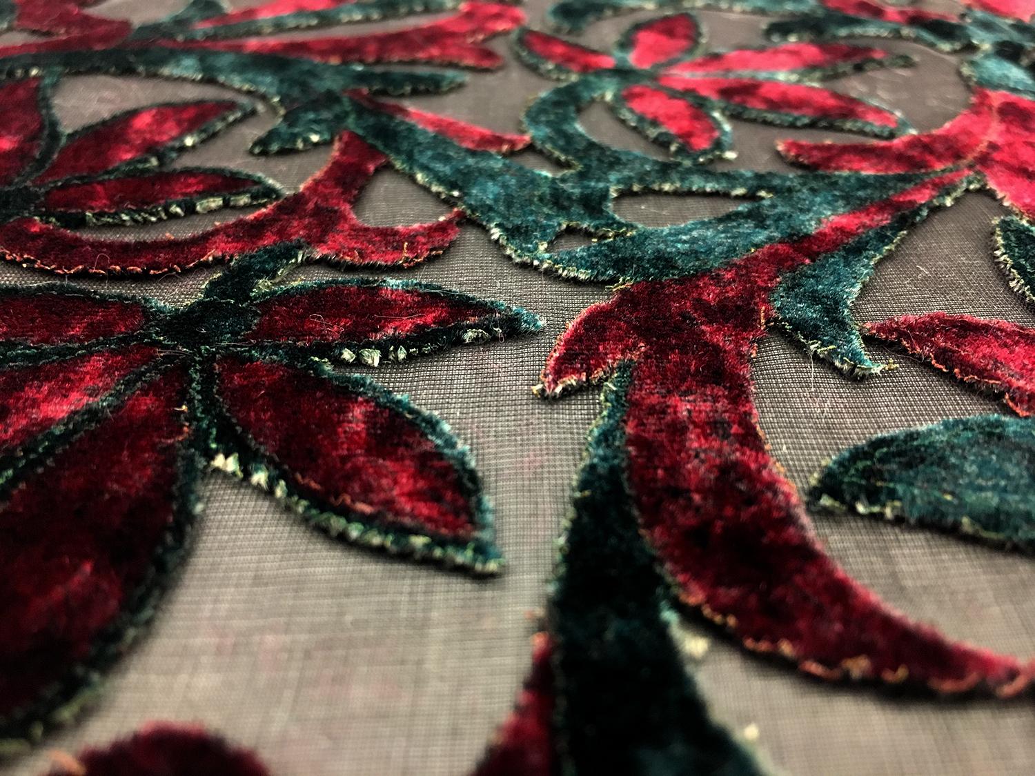 Burnout Velvet With Modern Floral Pattern2