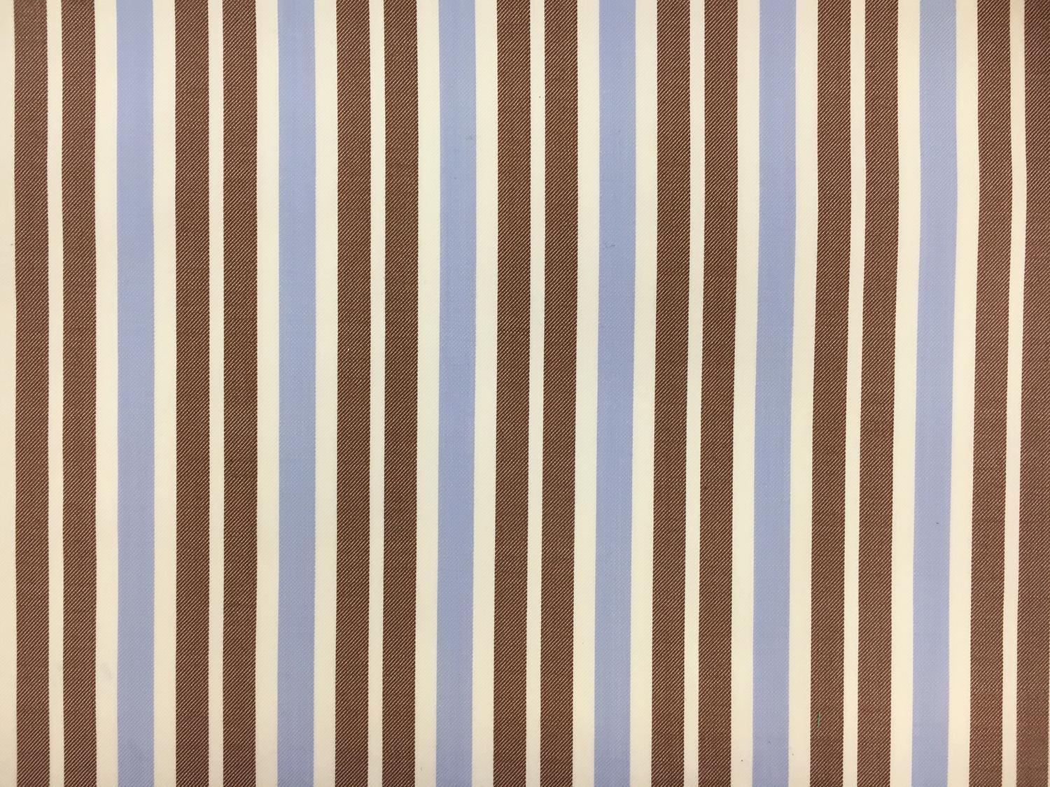 Wool Lycra Suiting Stripe in Brown and Blue0