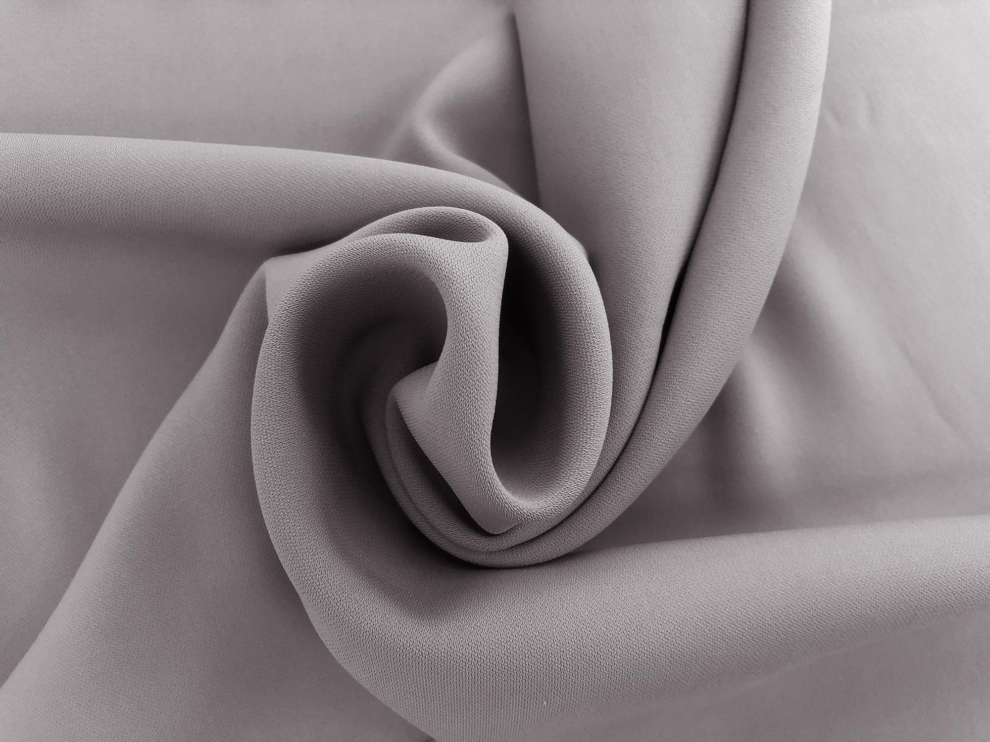 Polyester and Spandex Stretch Crepe in Silver1