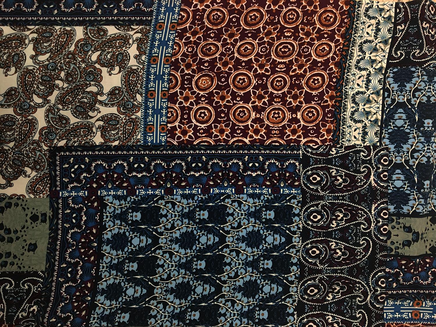 Viscose Challis Patchwork Print 0