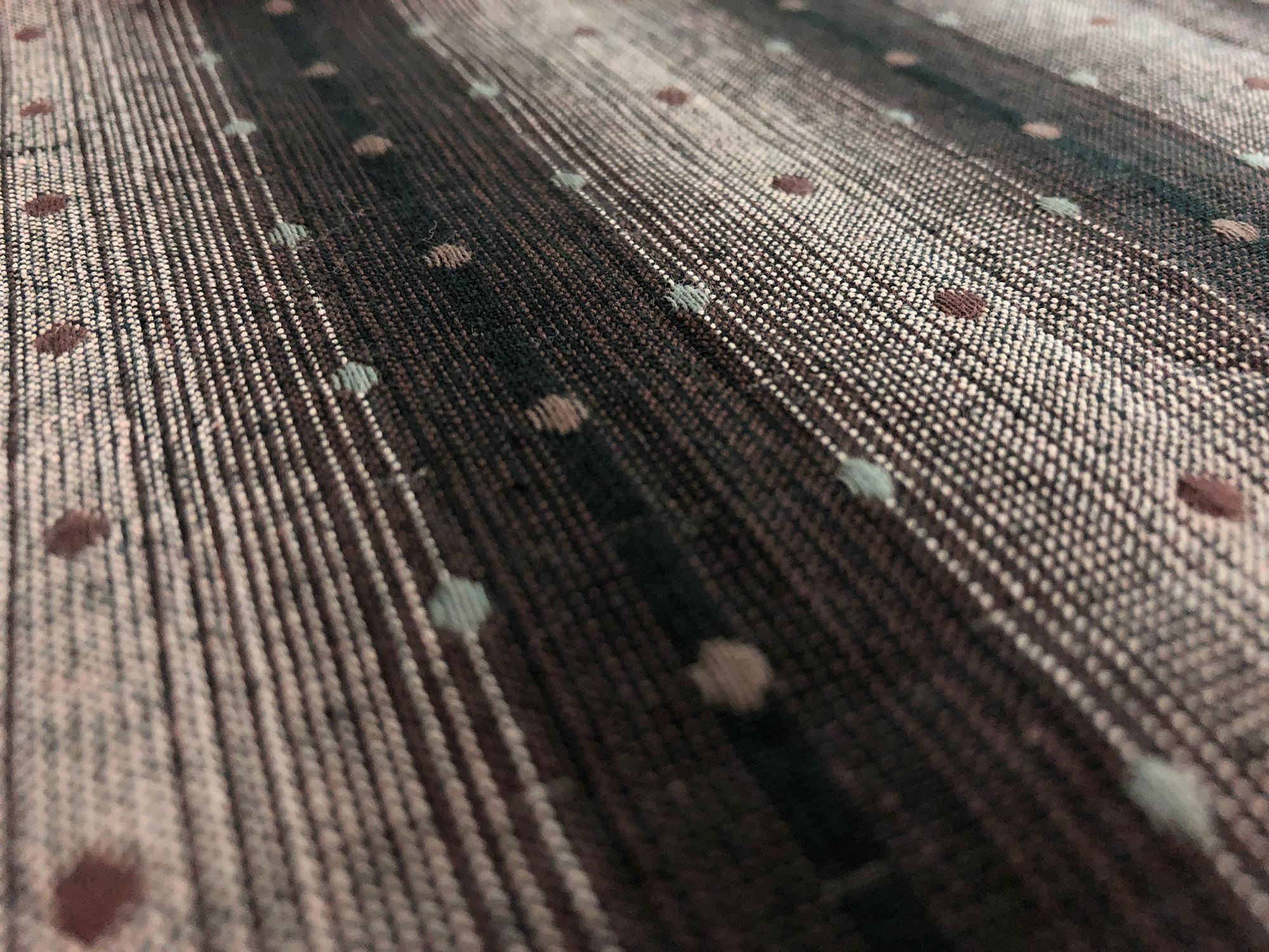 Brown Taupe Dots and Stripes Cotton Woven Novelty2