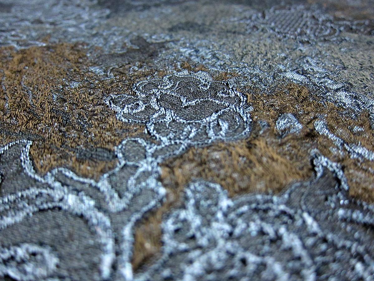 Metallic Silk Blend Organza Cloqué1