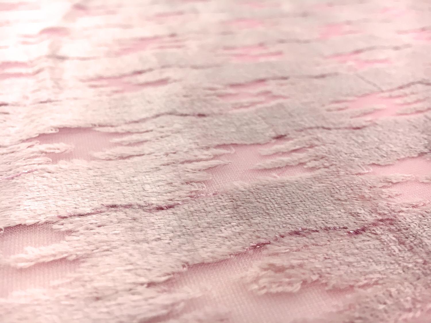 Pink Silk Lurex Burnout Velvet with Abstract Brushstrokes 2