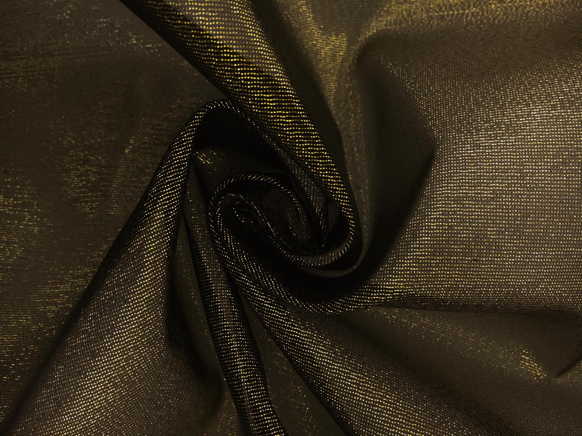 Italian Metallic Crinoline in Black Gold0