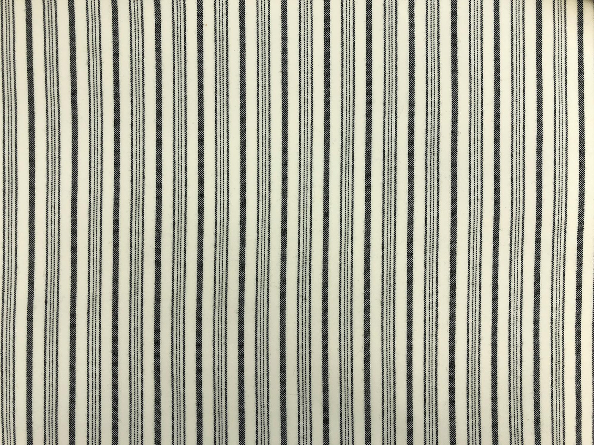 Wool Lycra Suiting Stripe in Cream and Black0