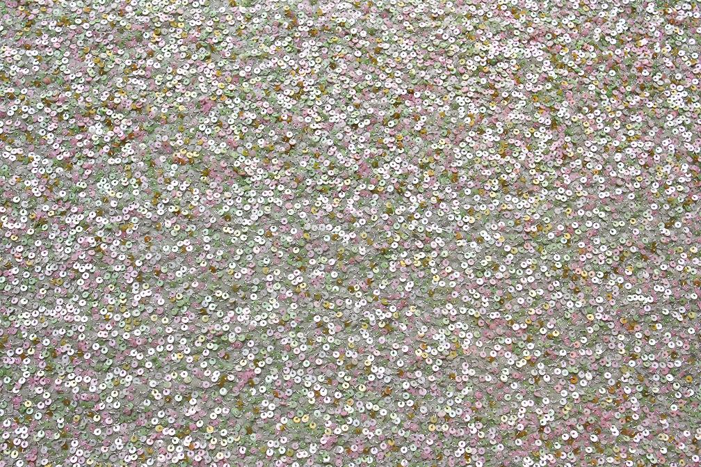 Sequins on Silk Chiffon0