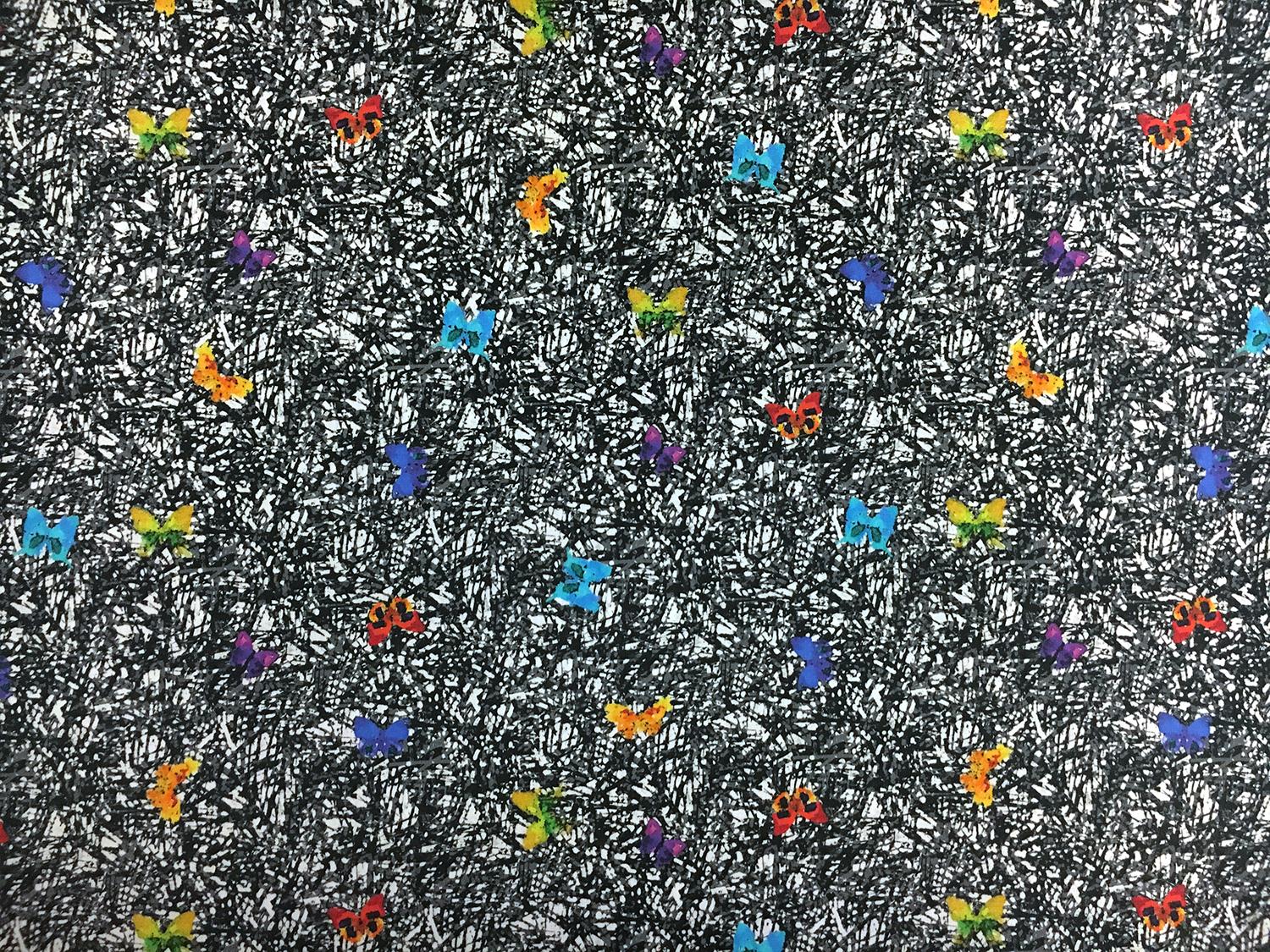 Cotton Broadcloth Butterflies Digital Print0