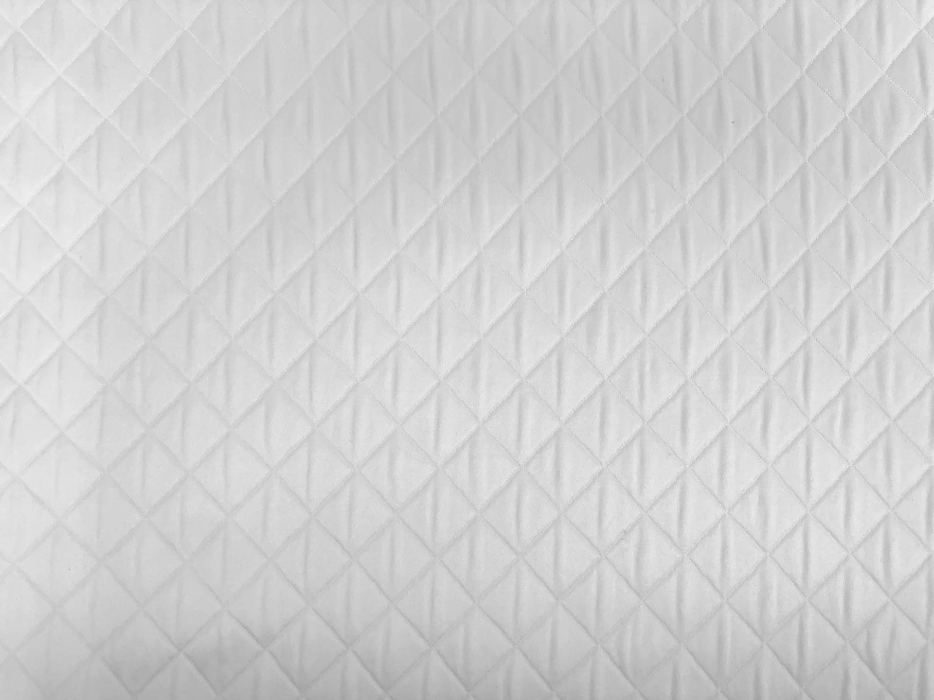 Diamond Quilted Woven Polyester in White0